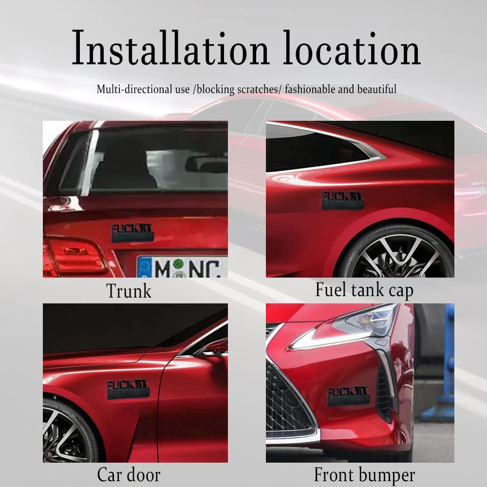 Emblema 3D para Automóvil DWARFOO Edición Fuck IT Negro