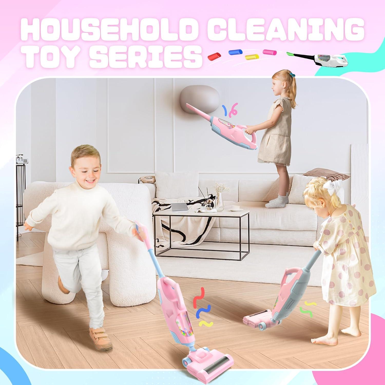 Aspiradora de Juguete Toy Choi Rosa 2 en 1 para Niños