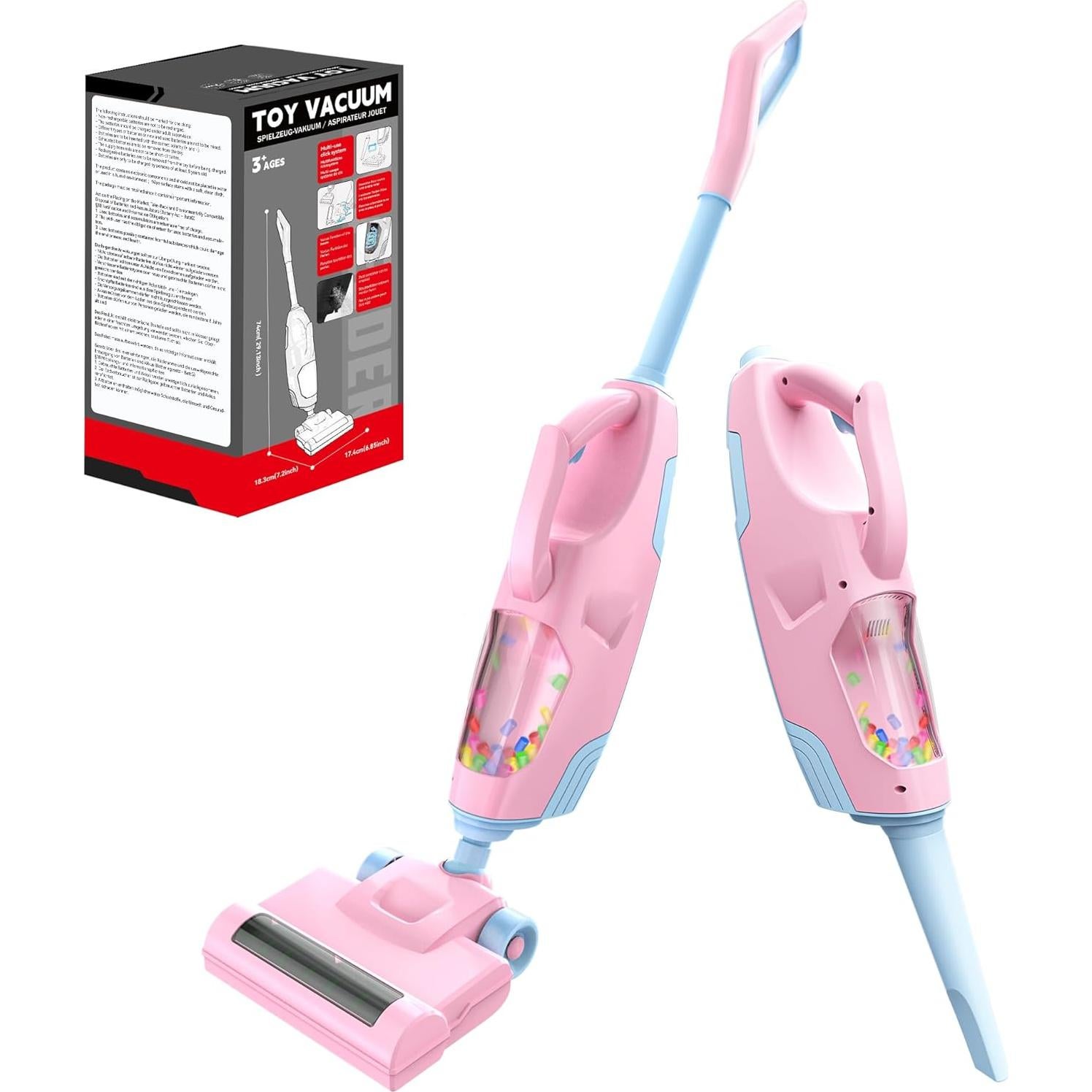 Aspiradora de Juguete Toy Choi Rosa 2 en 1 para Niños