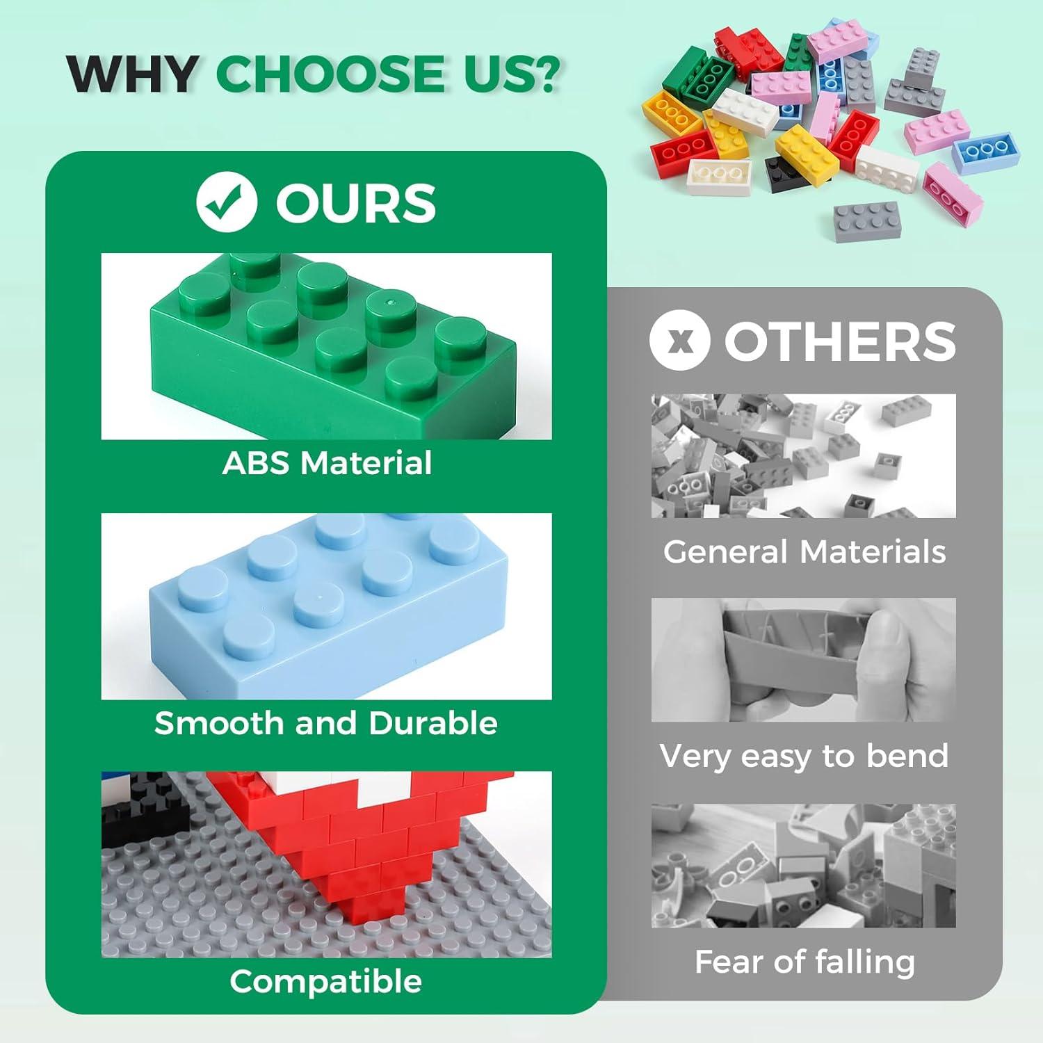 Bloques de Construcción 2x4 HUIZDQ 500 Piezas Multicolor