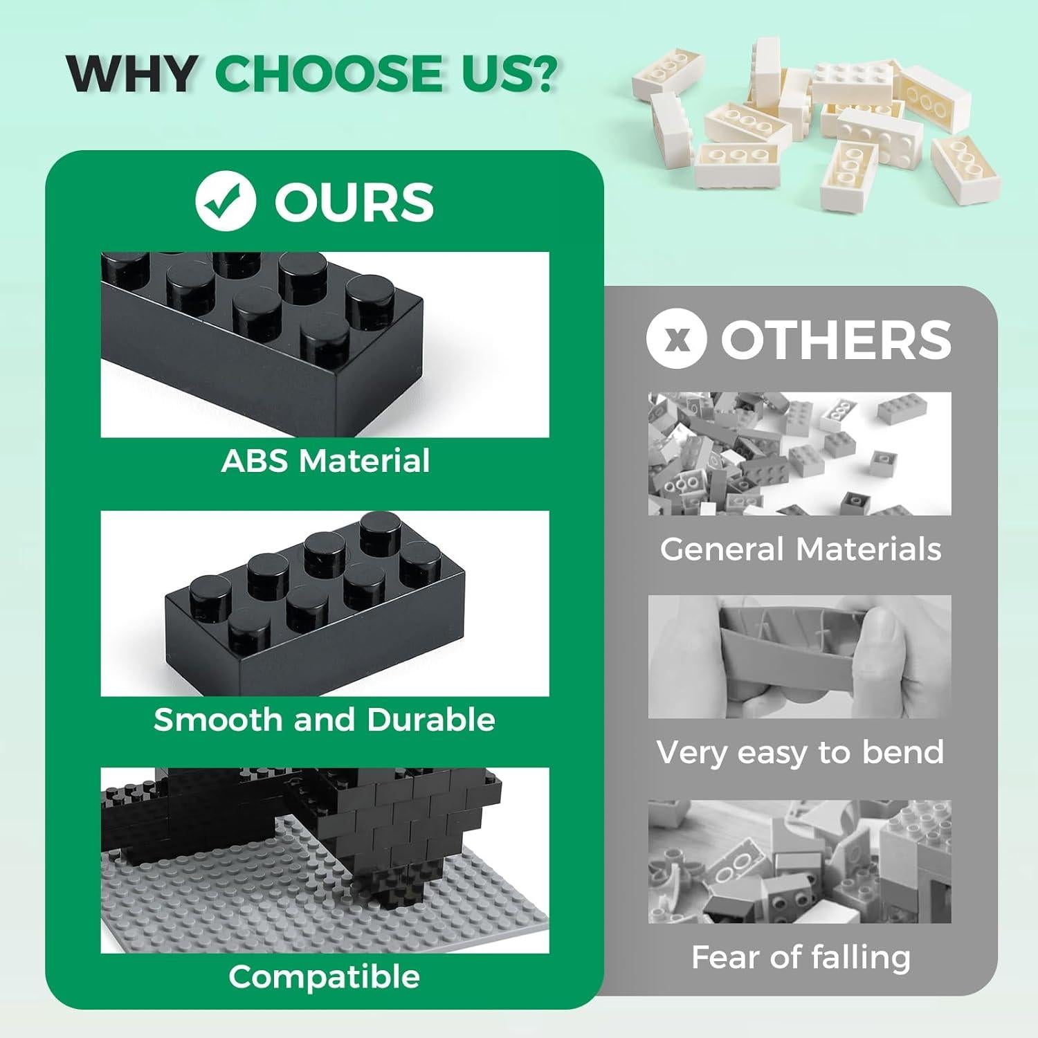 500 Ladrillos de Construcción Negros HUIZDQ 2x4 para Niños