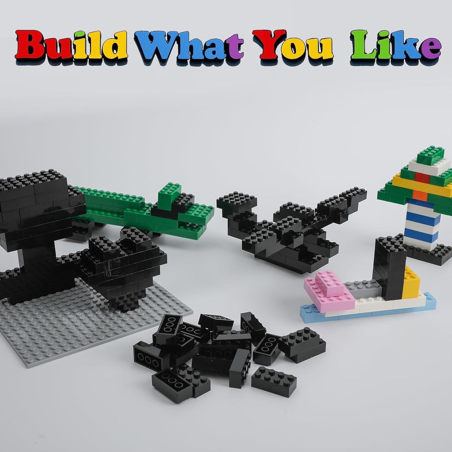 500 Ladrillos de Construcción Negros HUIZDQ 2x4 para Niños