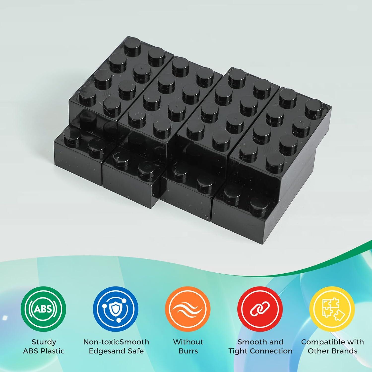 500 Ladrillos de Construcción Negros HUIZDQ 2x4 para Niños