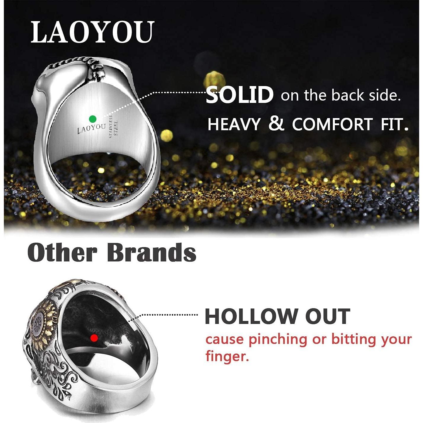 Anillo de Calavera LAOYOU Gótico Abrebotellas para Hombres