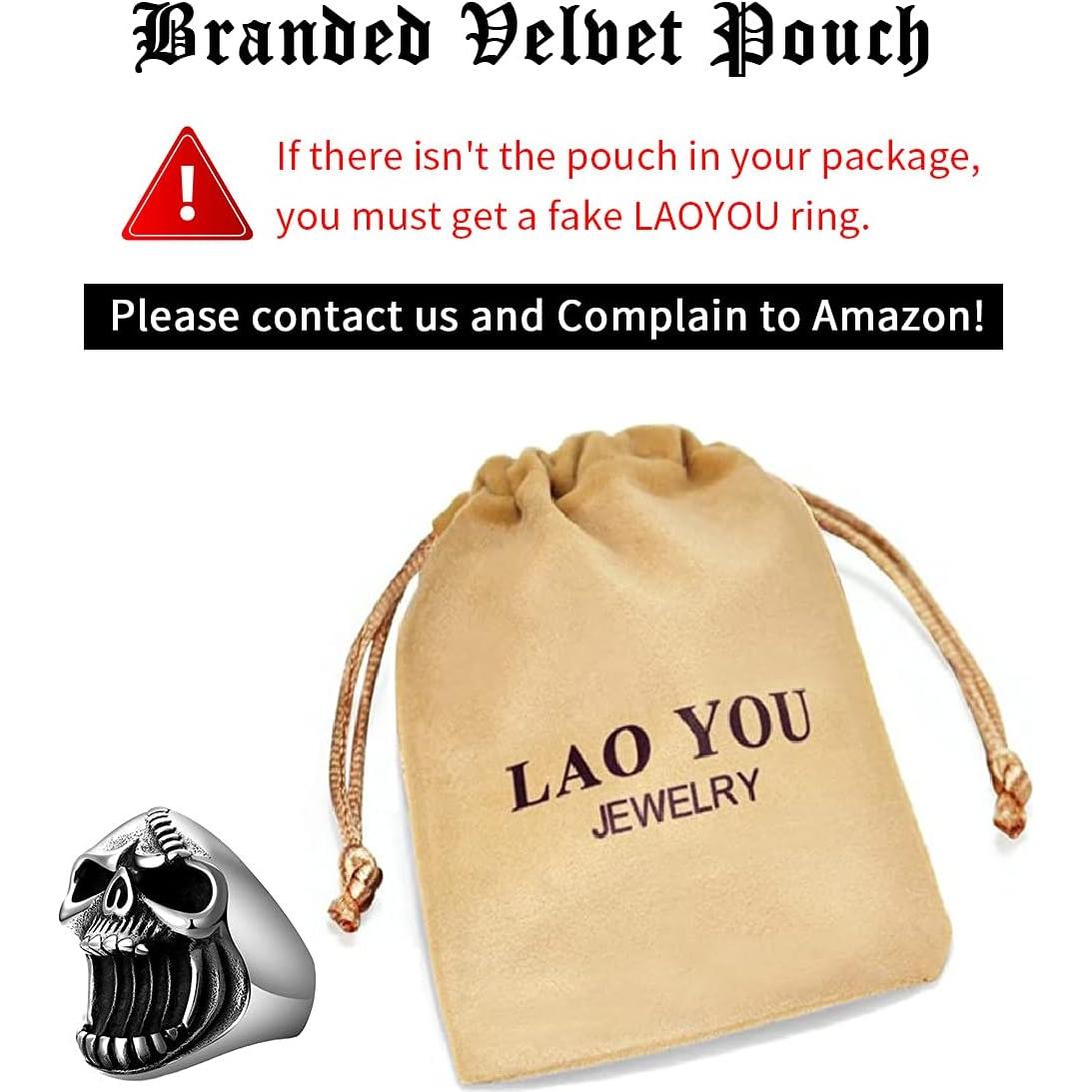 Anillo de Calavera LAOYOU Gótico Abrebotellas para Hombres