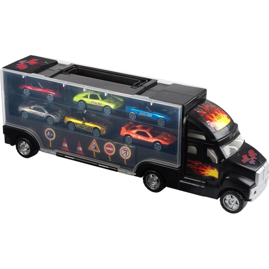 Camión Transportador Big Mo 38 cm con 6 Autos Metal