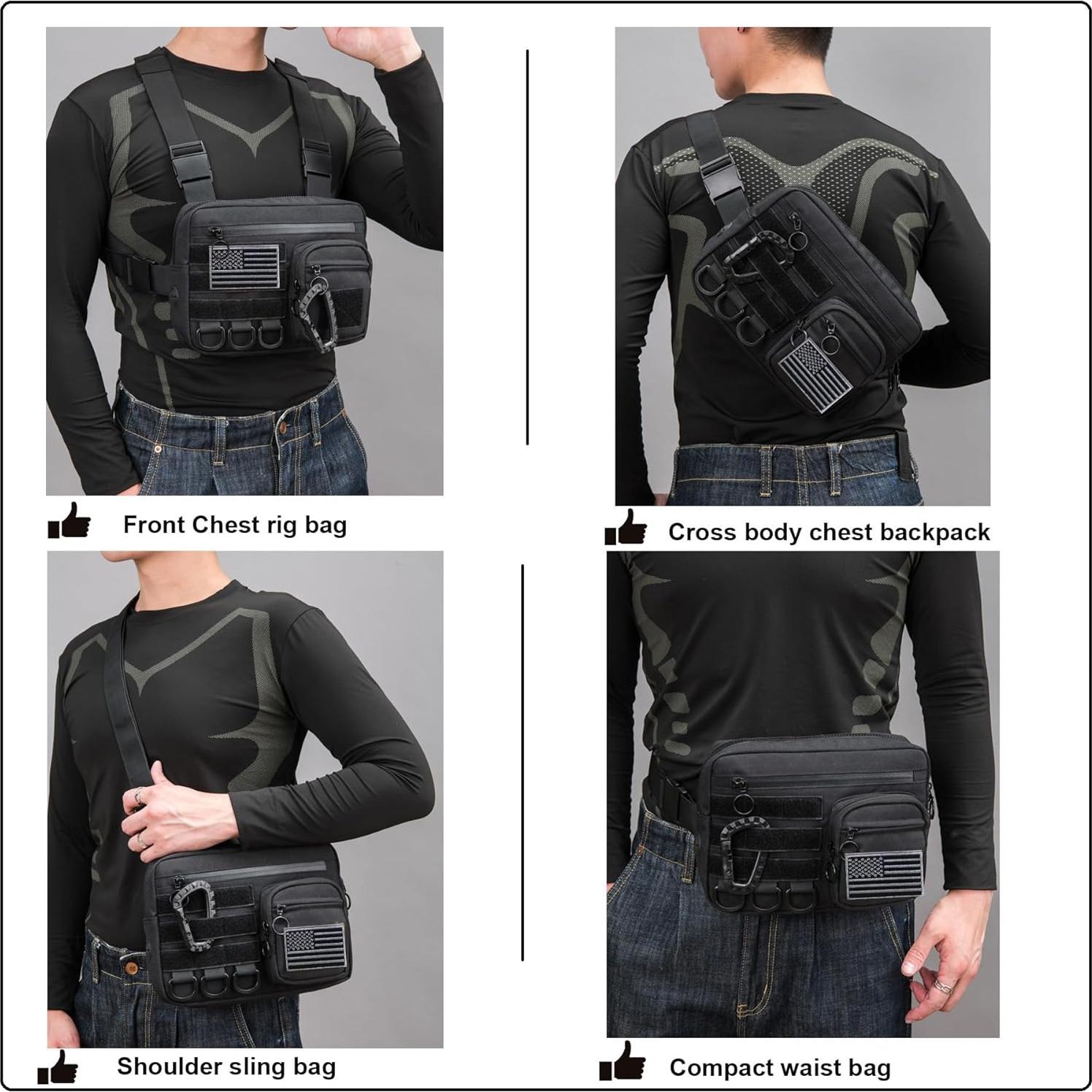 Bolsa de Pecho Táctica Muserise MU03 Resistente al Agua