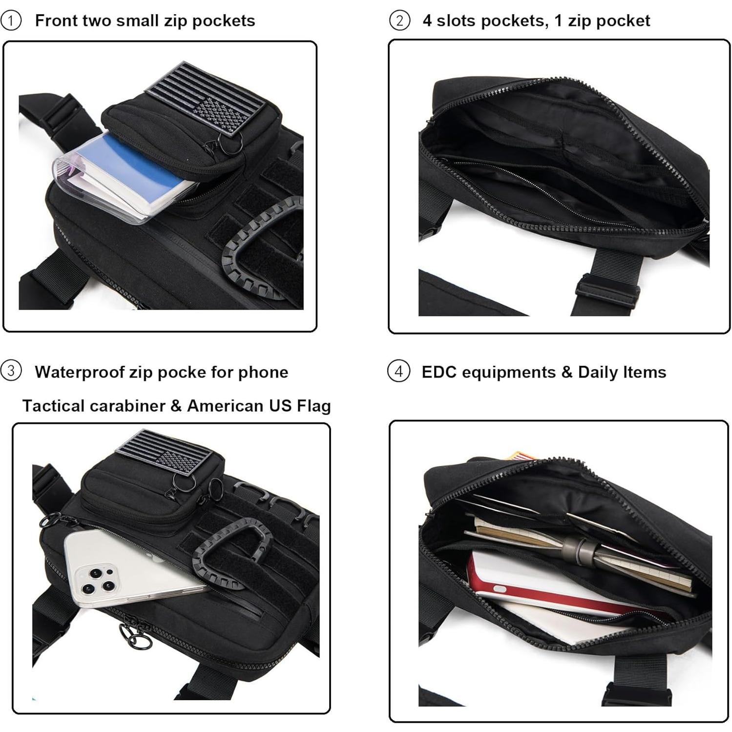 Bolsa de Pecho Táctica Muserise MU03 Resistente al Agua