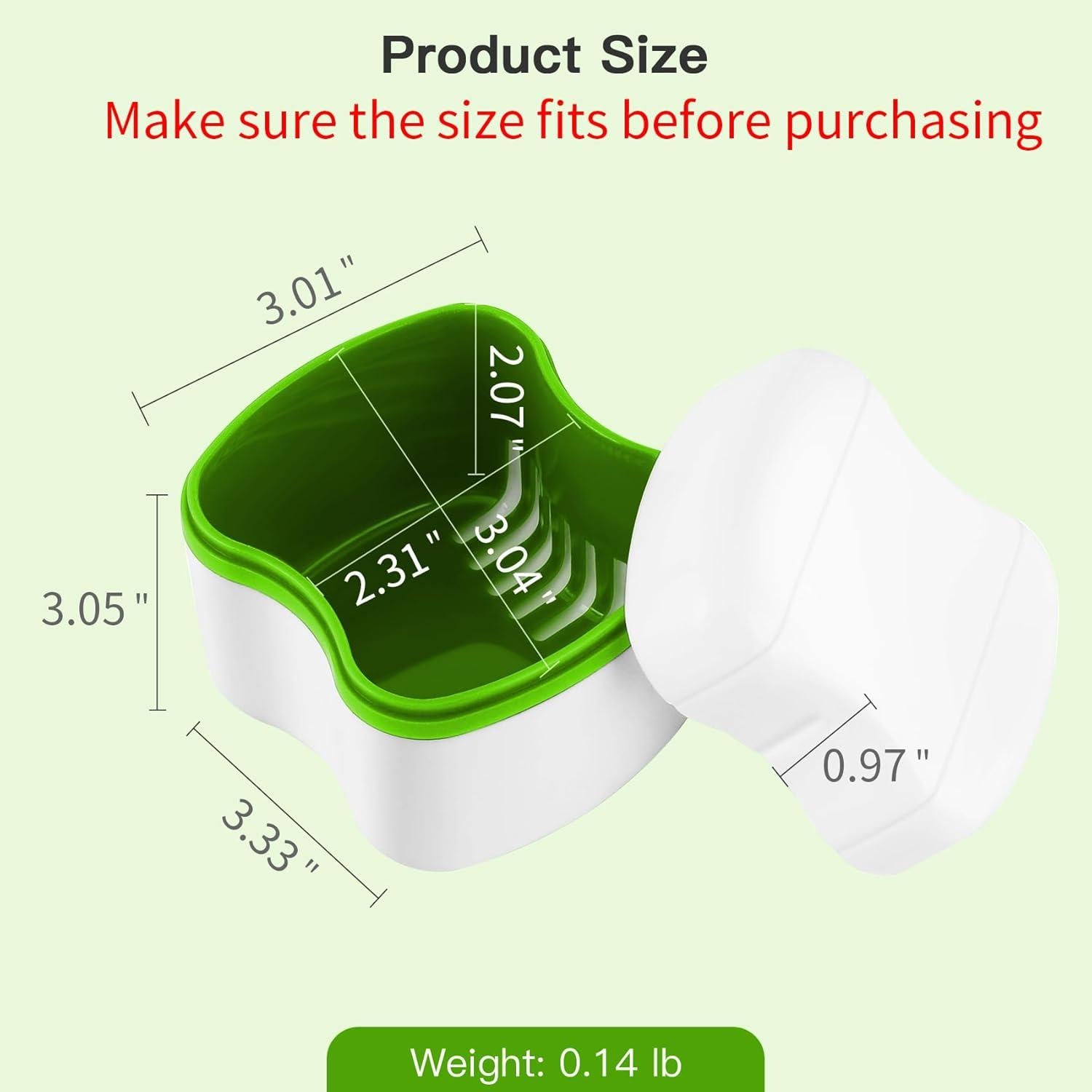 Caja de Baño para Dentaduras Annhua Verde Claro 10x8.6 cm