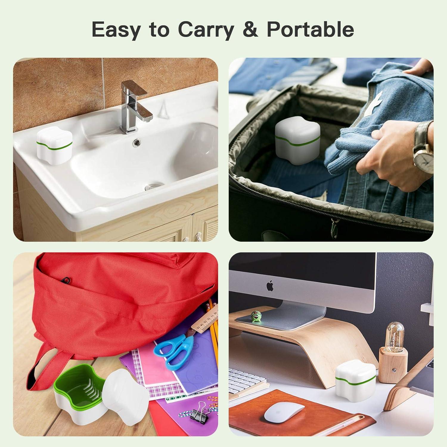 Caja de Baño para Dentaduras Annhua Verde Claro 10x8.6 cm