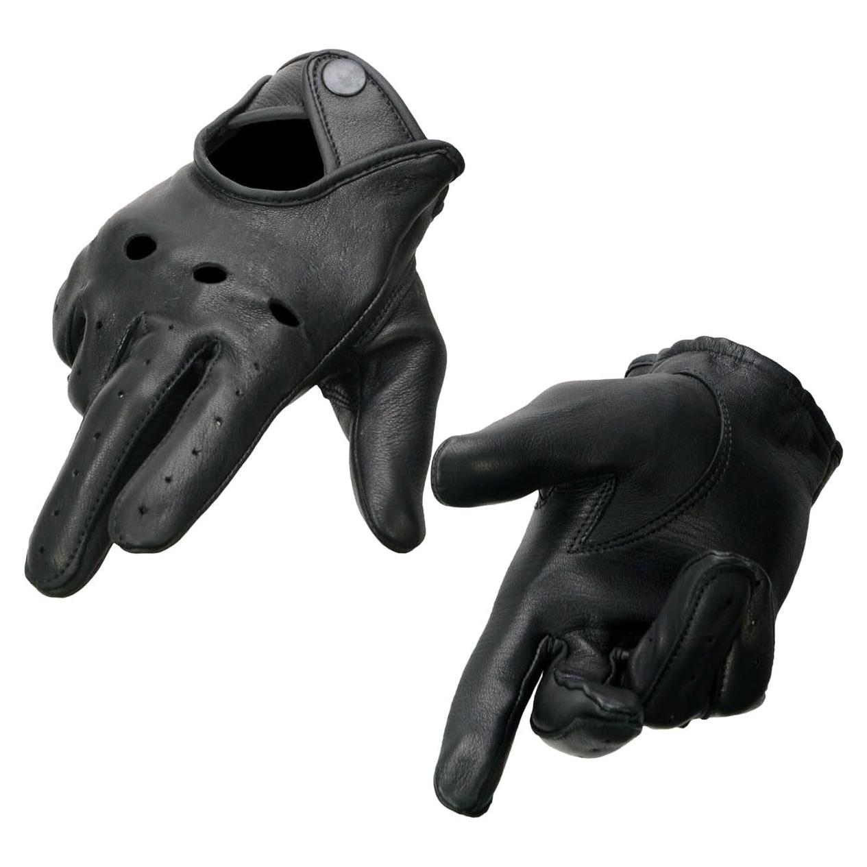 Guantes de motocicleta Milwaukee Leather SH869 Piel Perforada Negro