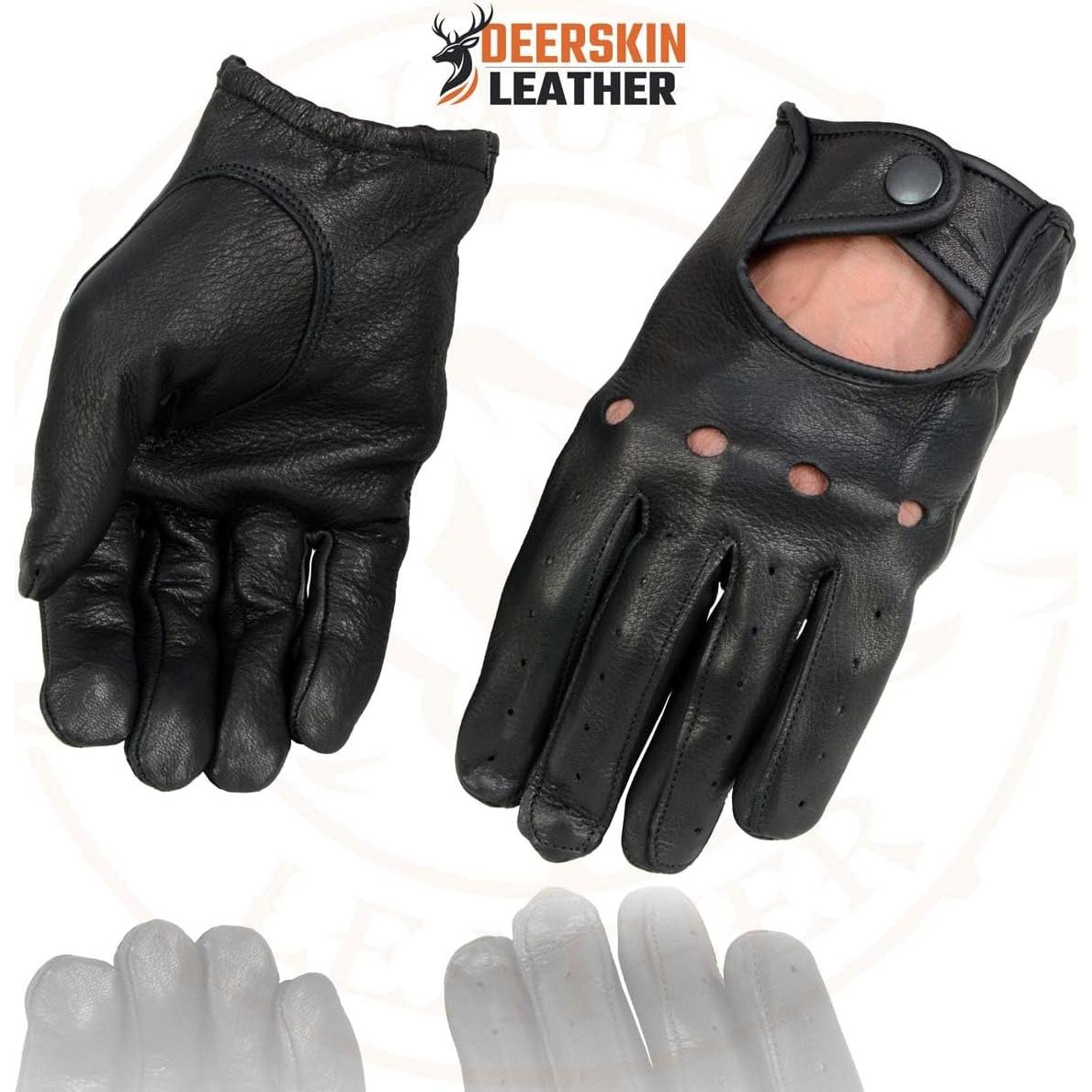 Guantes de motocicleta Milwaukee Leather SH869 Piel Perforada Negro