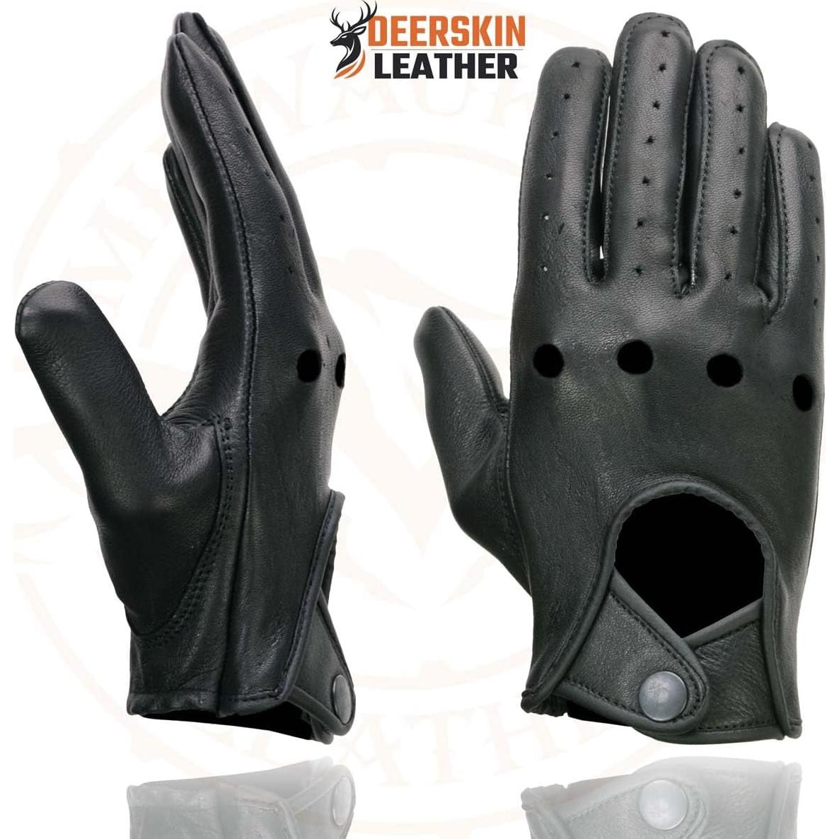 Guantes de motocicleta Milwaukee Leather SH869 Piel Perforada Negro
