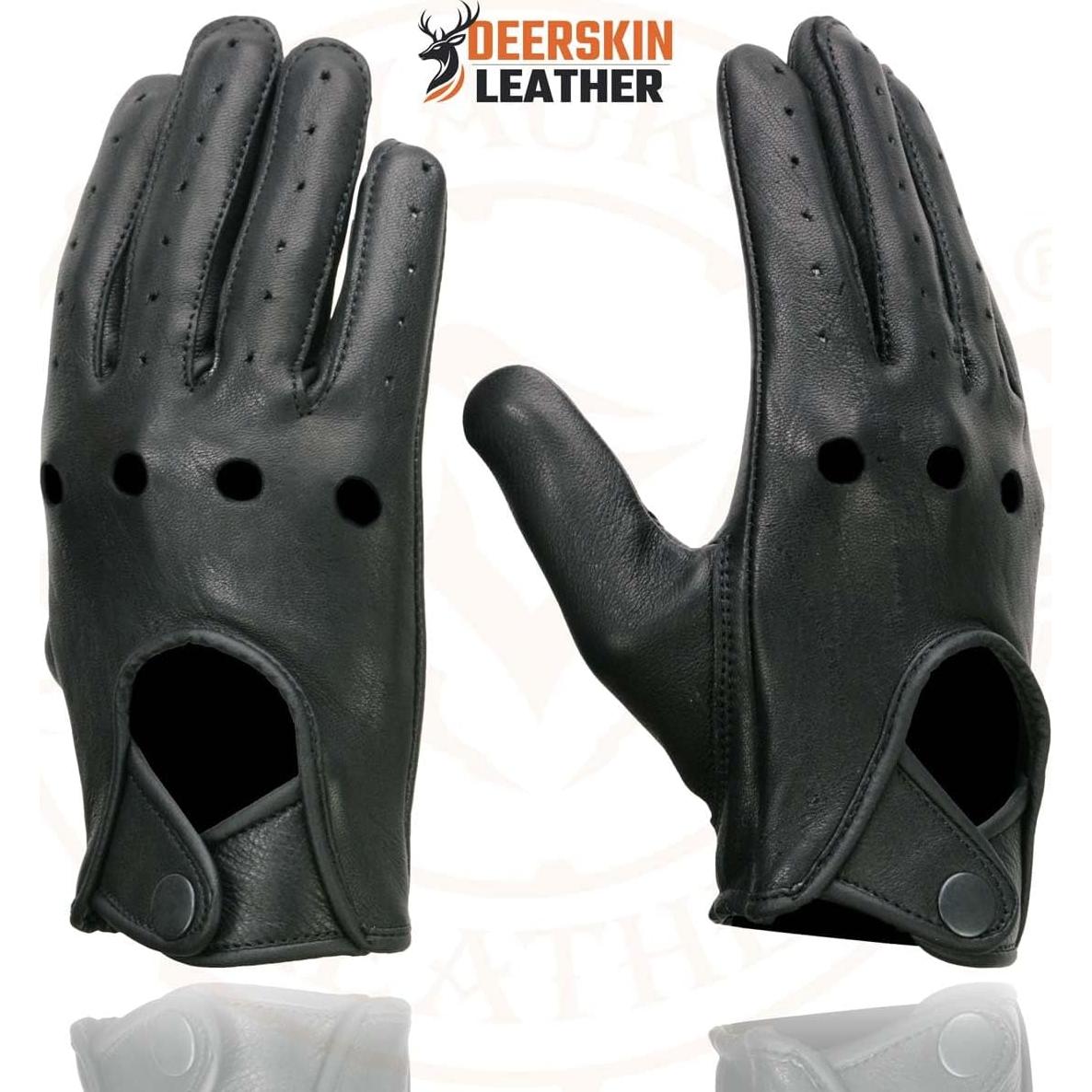 Guantes de motocicleta Milwaukee Leather SH869 Piel Perforada Negro