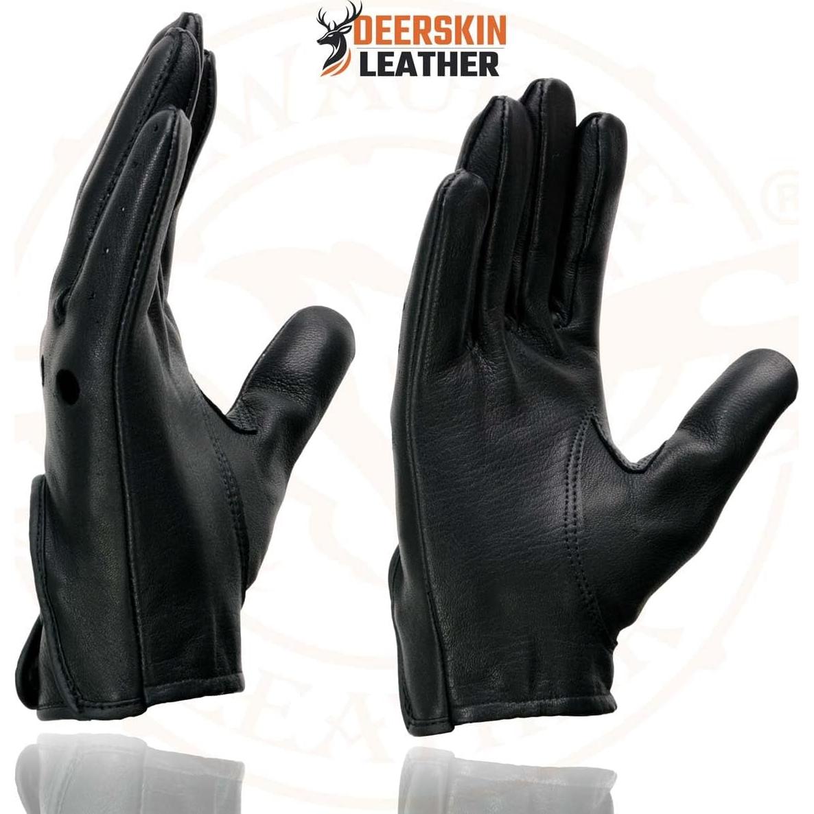 Guantes de motocicleta Milwaukee Leather SH869 Piel Perforada Negro