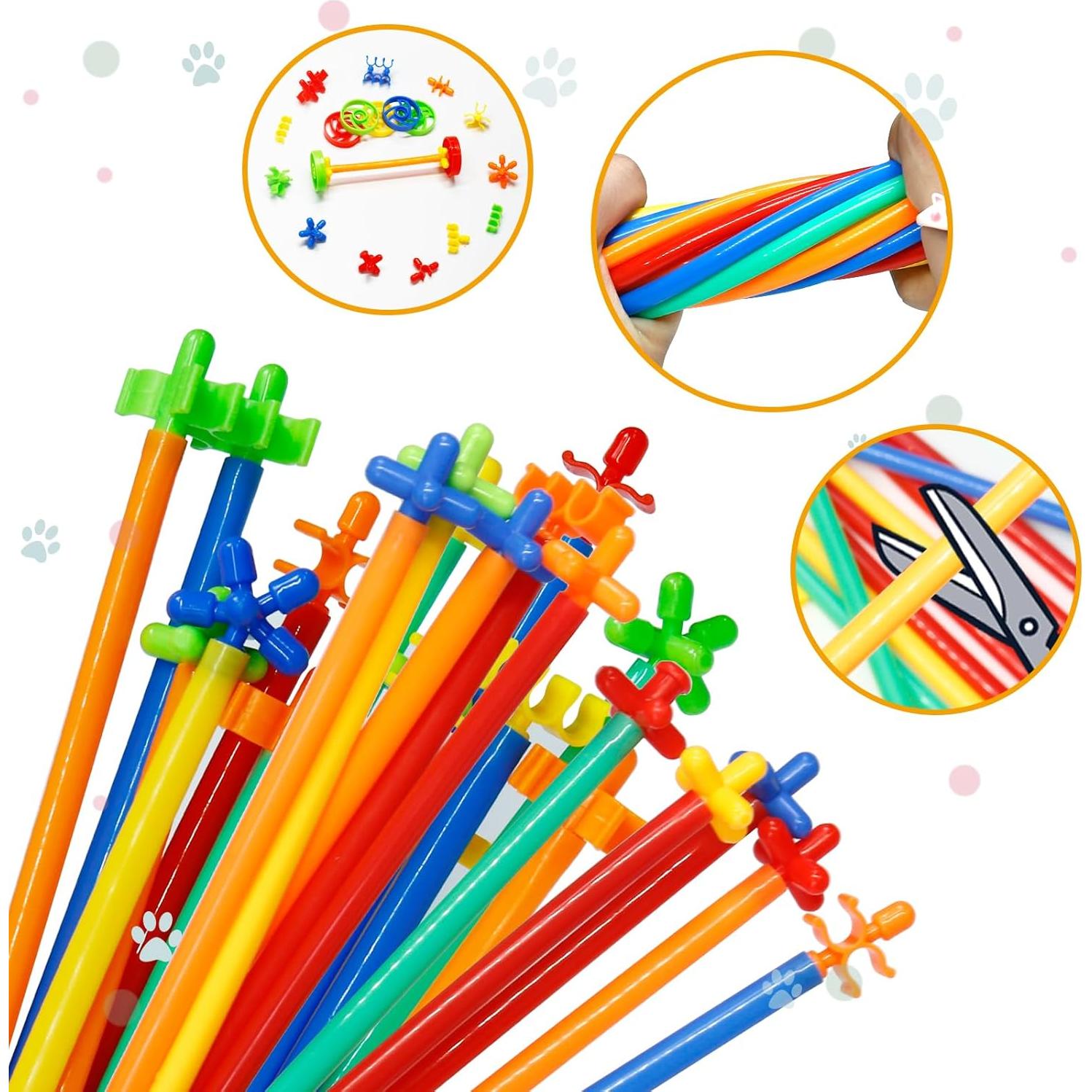 Juguetes de Construcción de Pajitas Ggiibro 1200 Piezas STEM