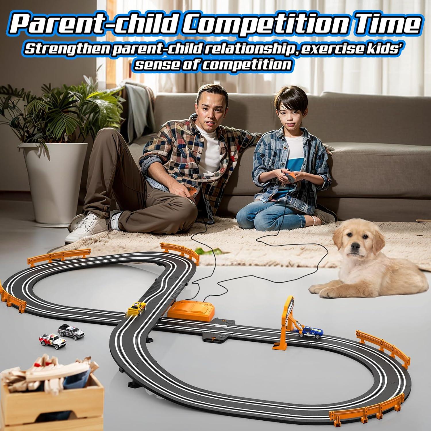 Pista de Carreras de Coches Slot Fedonak 3.35m Dual Alta Velocidad