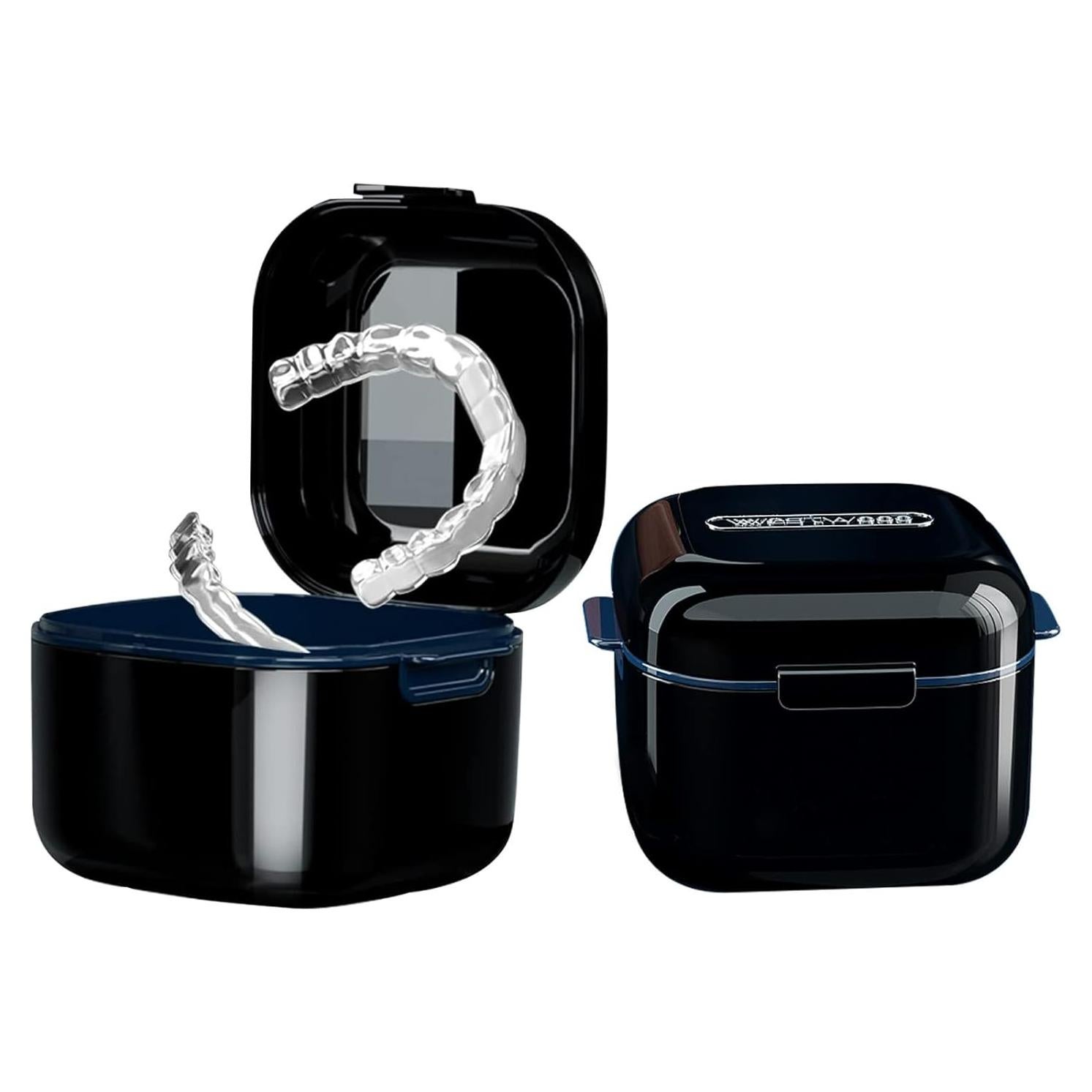 Taza para Dentaduras Whoobell Estuche Protector Bucal Negro