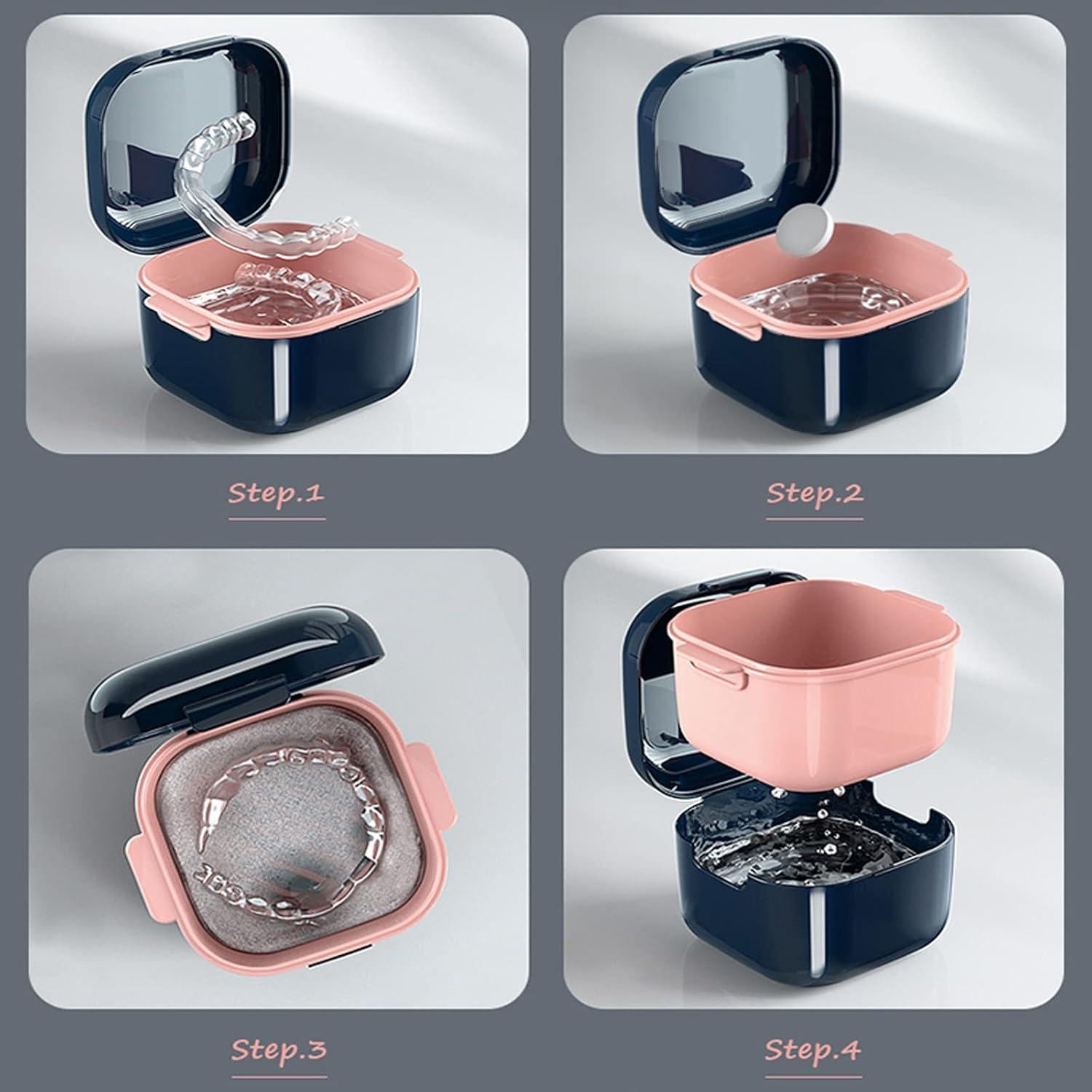 Taza para Dentaduras Whoobell Estuche Protector Bucal Negro