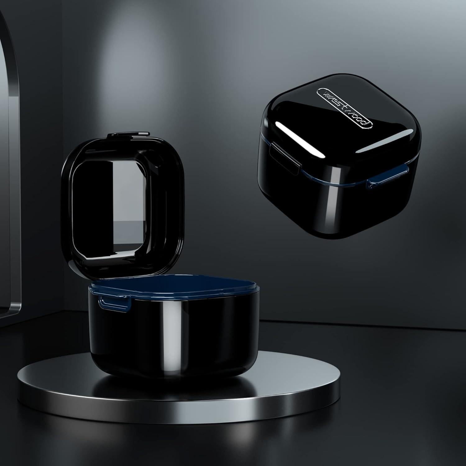 Taza para Dentaduras Whoobell Estuche Protector Bucal Negro