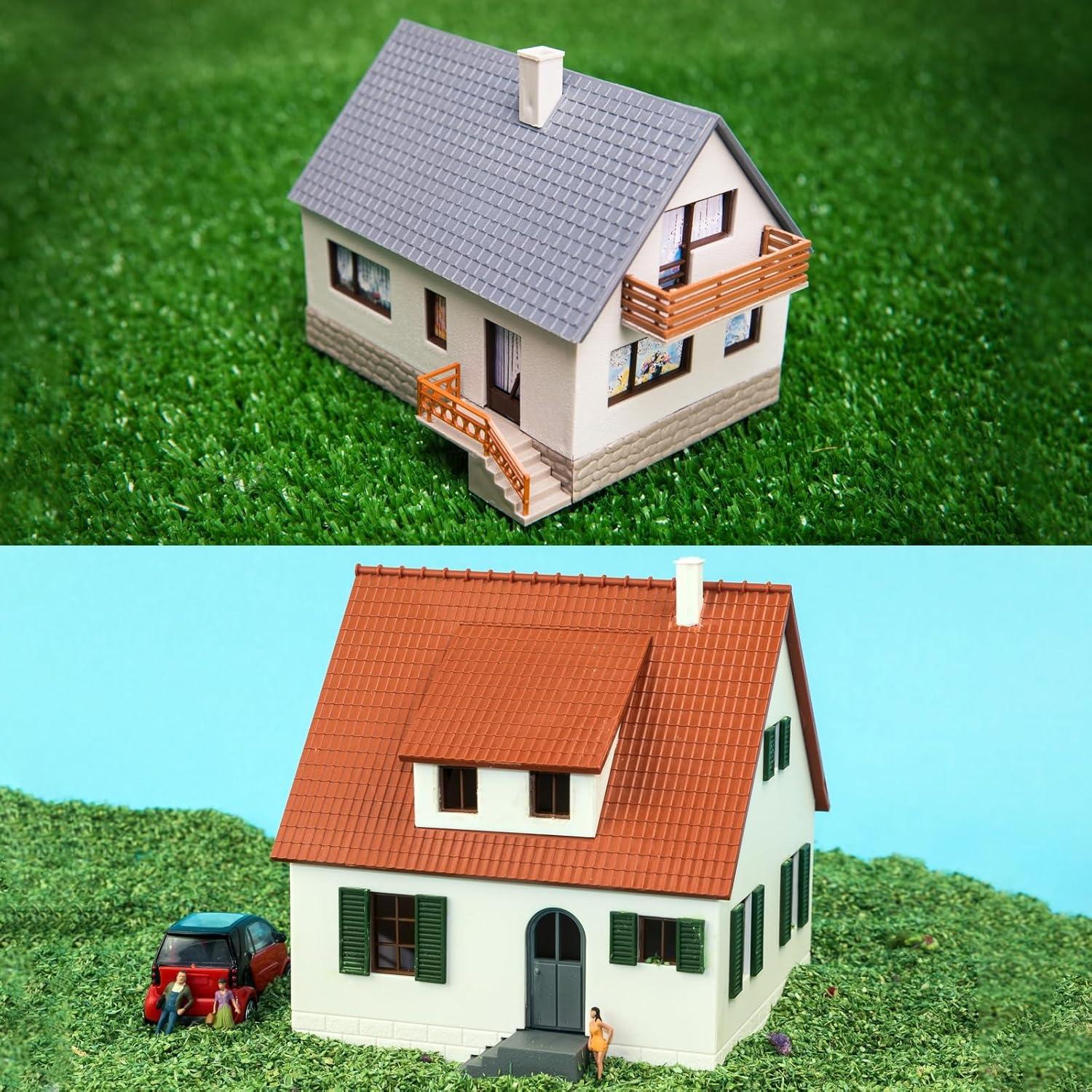 MECCANIXITY Miniature Roof Tiles PVC Model Roof Tiles Mini DIY Tiles Model Building Set for Model Building Dolls Houses Garden Sand Table Dark Grey Pack of 4