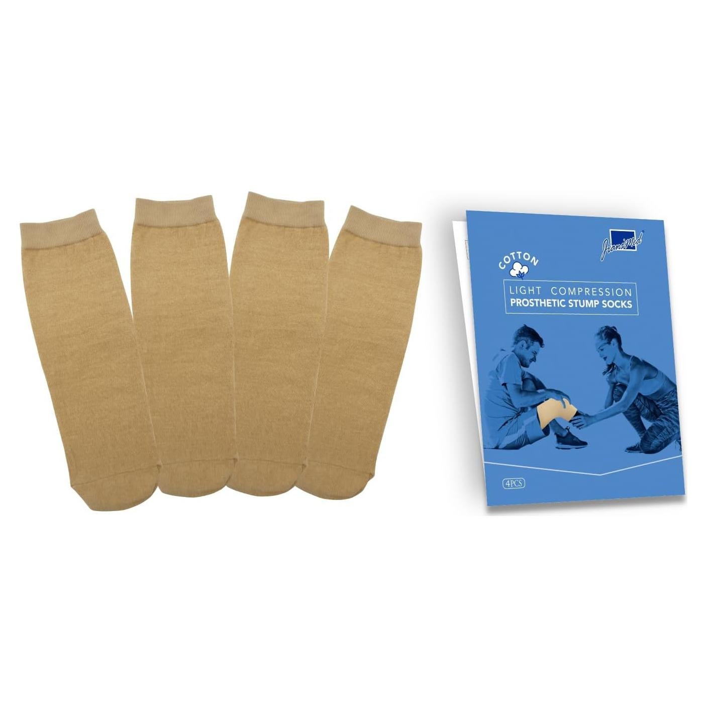 Calcetines protésicos de algodón JianiMed - Compresión ligera S/M/L