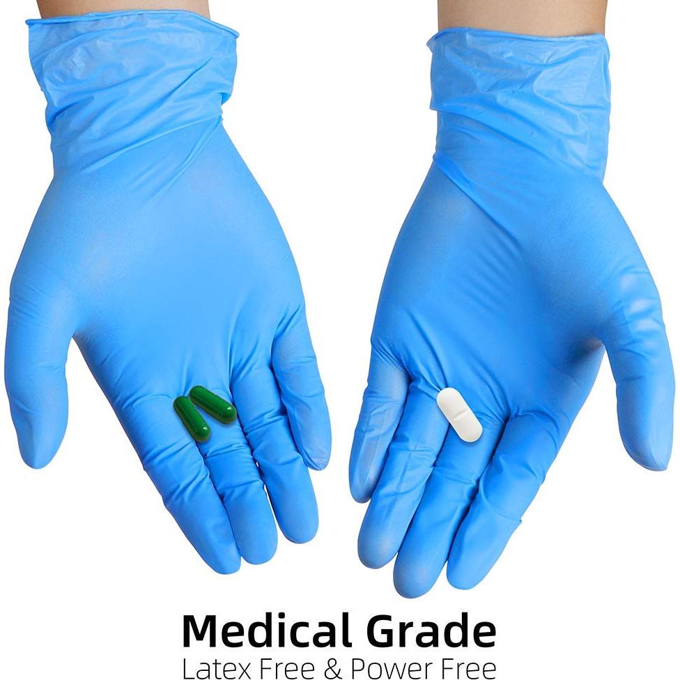 UC Global Trade Inc Medium Disposable Vinyl Exam Gloves, 4 Mil-Thick -Latex Free Powder Free, Food Safe, Cleaning Gloves-Blue, 100 count