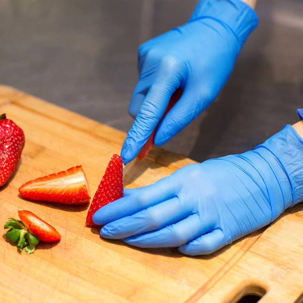 UC Global Trade Inc Medium Disposable Vinyl Exam Gloves, 4 Mil-Thick -Latex Free Powder Free, Food Safe, Cleaning Gloves-Blue, 100 count