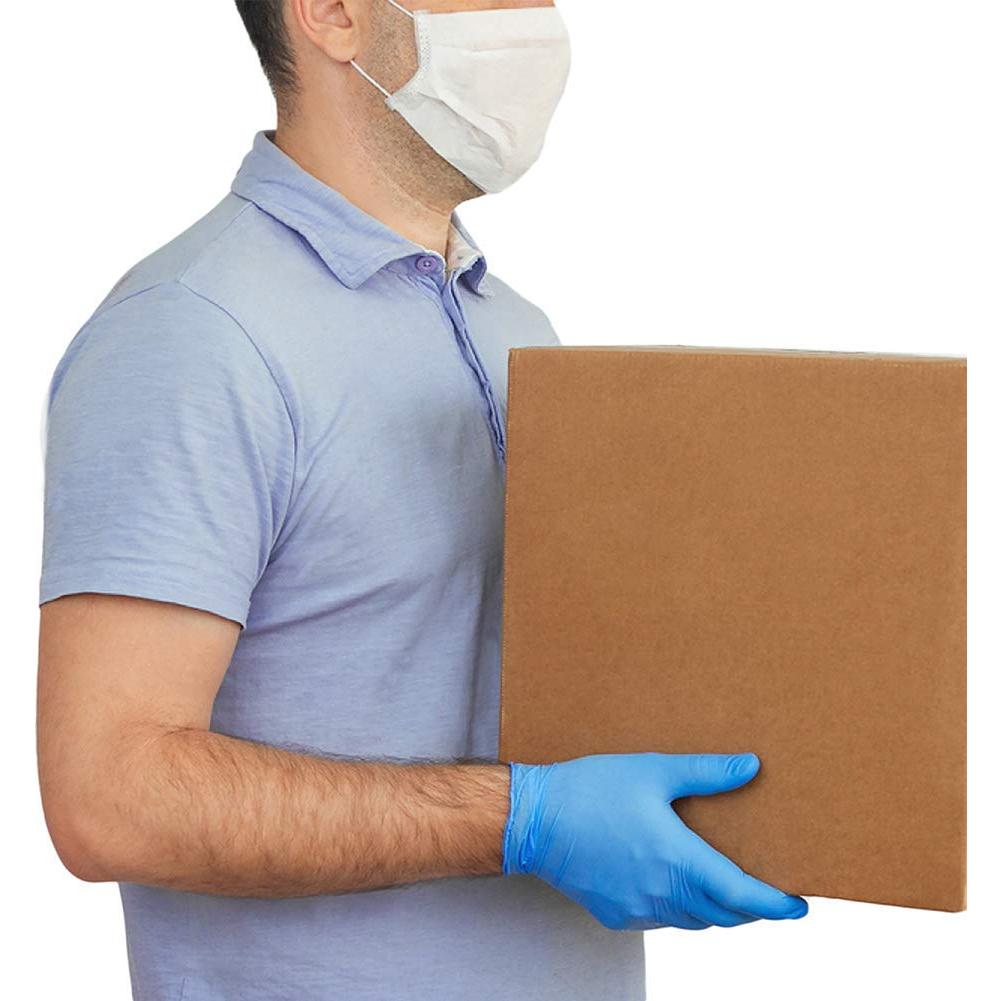 UC Global Trade Inc Medium Disposable Vinyl Exam Gloves, 4 Mil-Thick -Latex Free Powder Free, Food Safe, Cleaning Gloves-Blue, 100 count