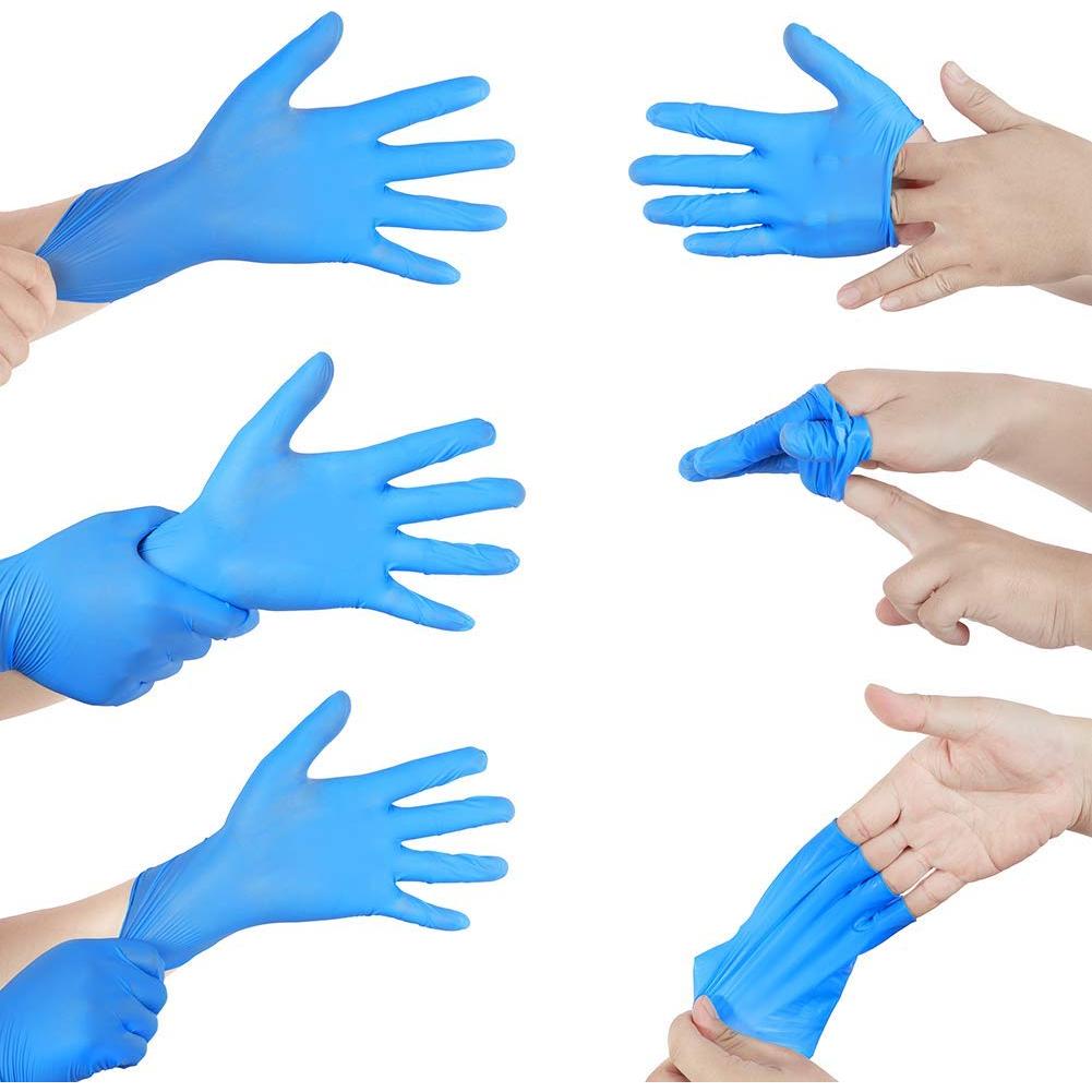 UC Global Trade Inc Medium Disposable Vinyl Exam Gloves, 4 Mil-Thick -Latex Free Powder Free, Food Safe, Cleaning Gloves-Blue, 100 count