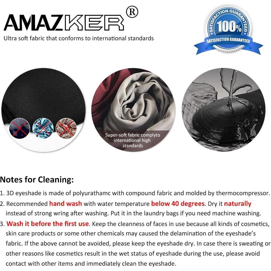 Sleep Eye Mask for Men Women 3D Contoured Cup, Concave Molded, Block Out Light, Molded Soft Comfort Eye Shade with Adjustable Strap (Black & Stars, 2 Count (Pack of 1))