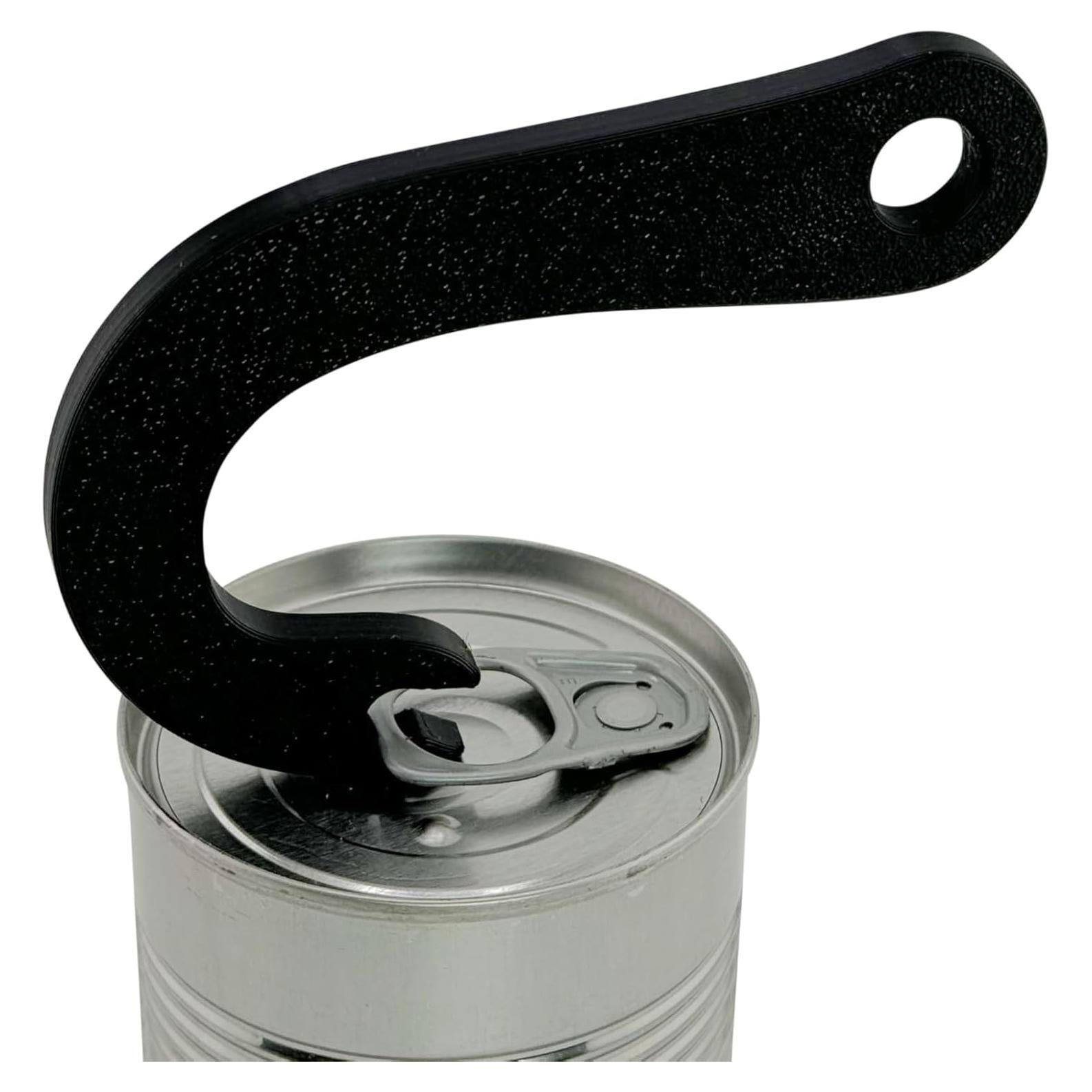 Hook Can Tab Opener by Intulon | Manual Ring Puller for Easy Access to Soup, Beans, and Pet Food Cans | Simple Hook, Leverage, and Pull Design (2 Pack Black)