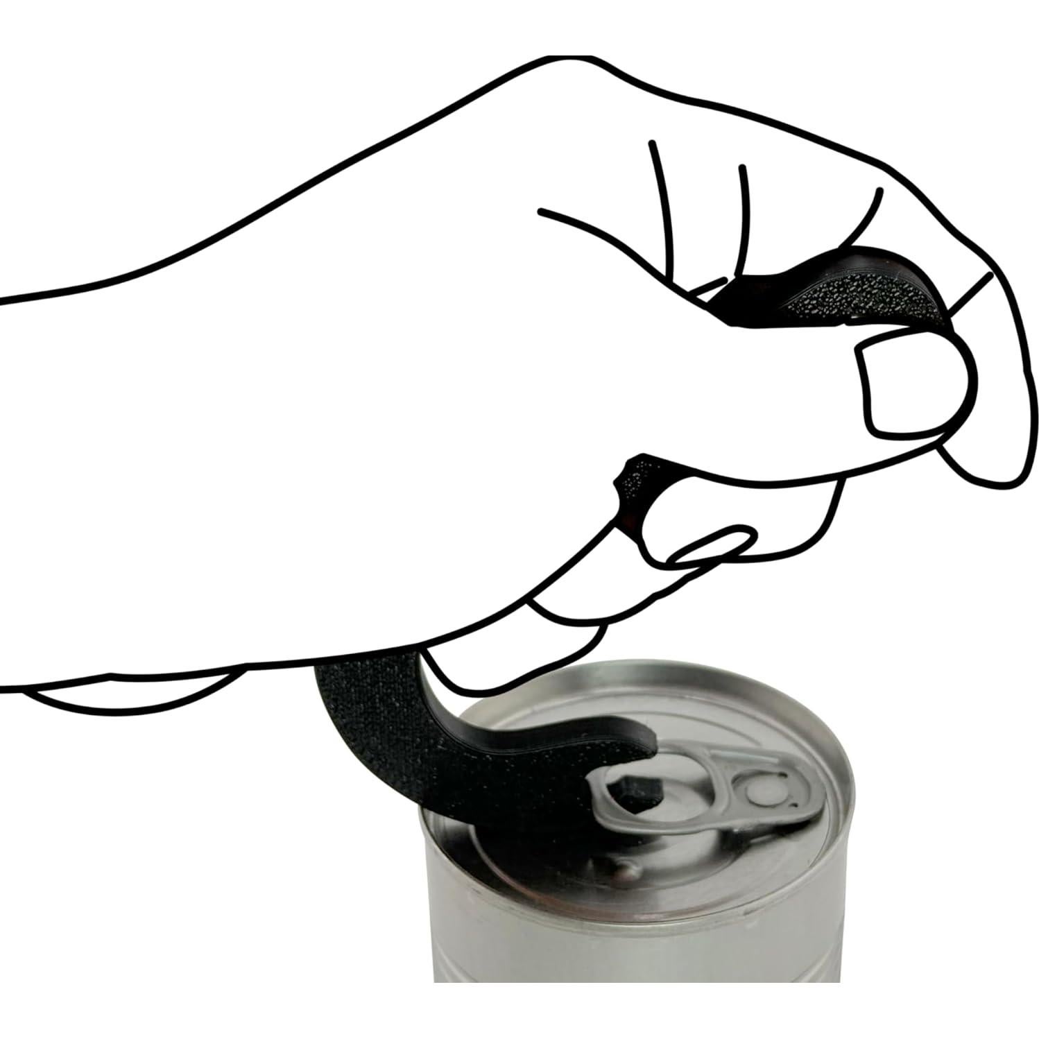 Hook Can Tab Opener by Intulon | Manual Ring Puller for Easy Access to Soup, Beans, and Pet Food Cans | Simple Hook, Leverage, and Pull Design (2 Pack Black)