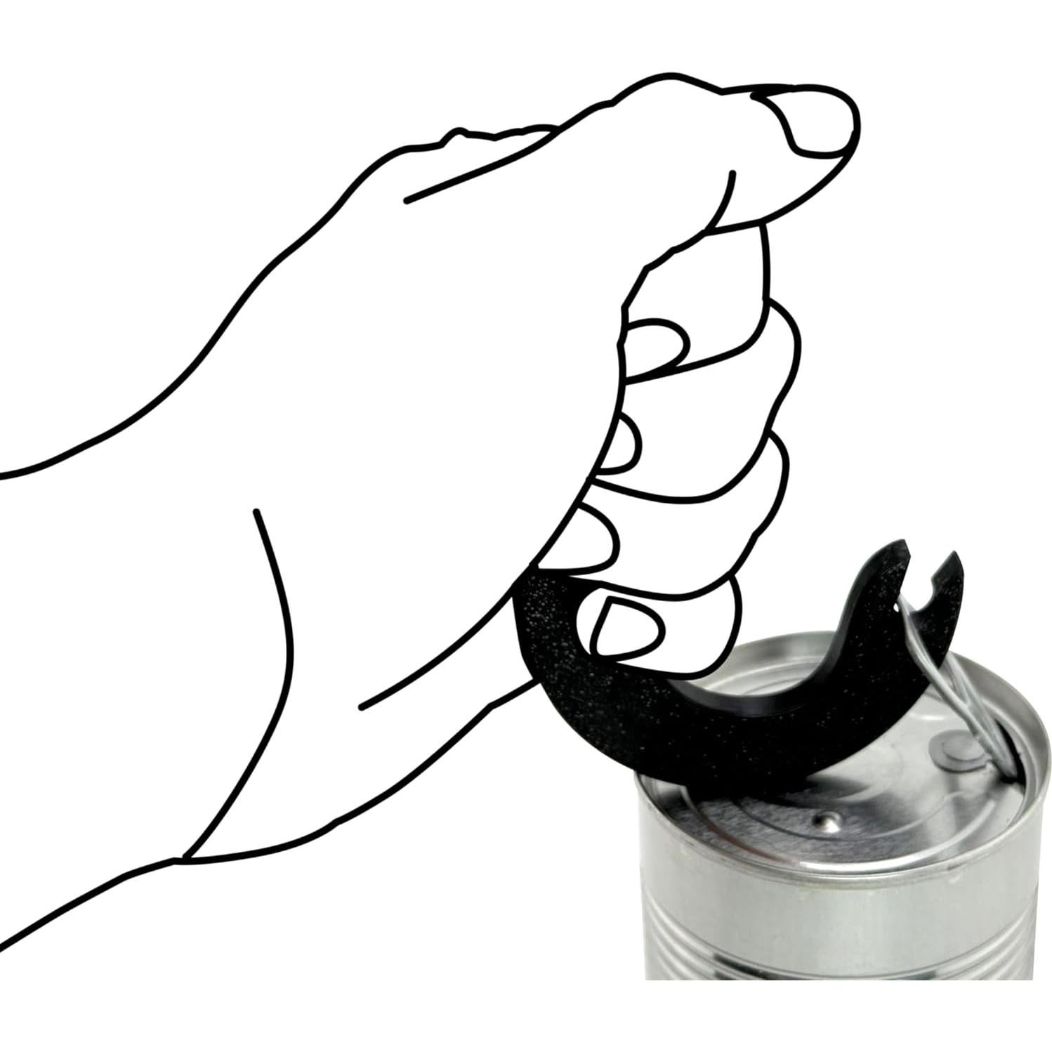 Hook Can Tab Opener by Intulon | Manual Ring Puller for Easy Access to Soup, Beans, and Pet Food Cans | Simple Hook, Leverage, and Pull Design (2 Pack Black)