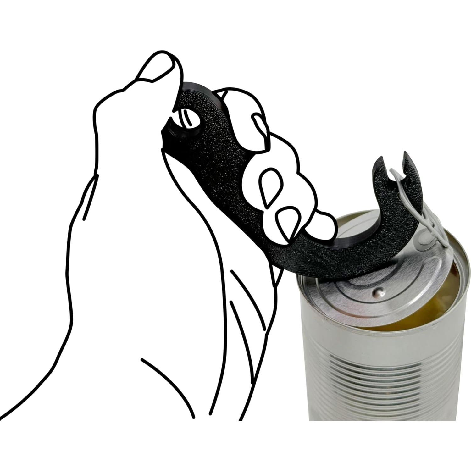 Hook Can Tab Opener by Intulon | Manual Ring Puller for Easy Access to Soup, Beans, and Pet Food Cans | Simple Hook, Leverage, and Pull Design (2 Pack Black)