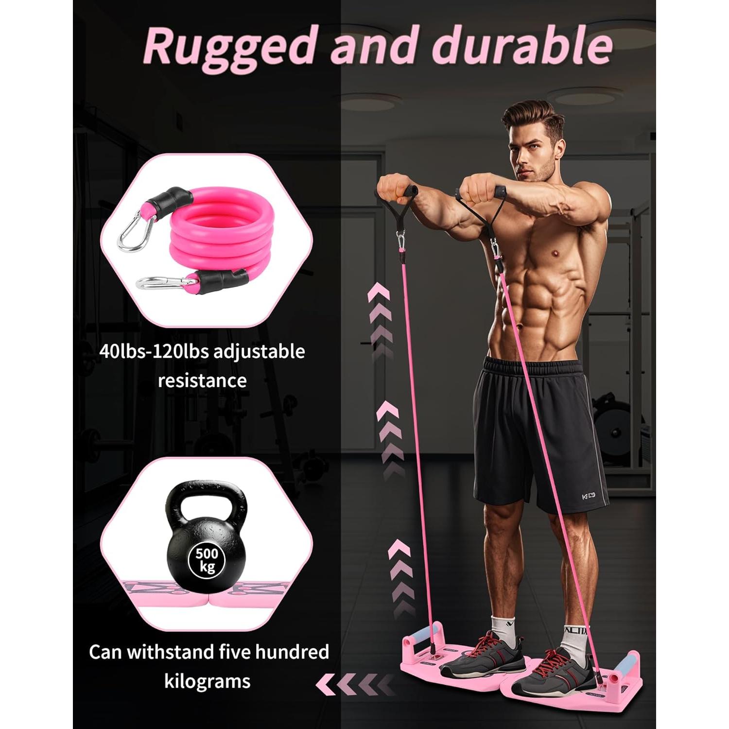 Equipo de Ejercicio LAKXSF - Tabla de Flexiones y Bandas 9 en 1