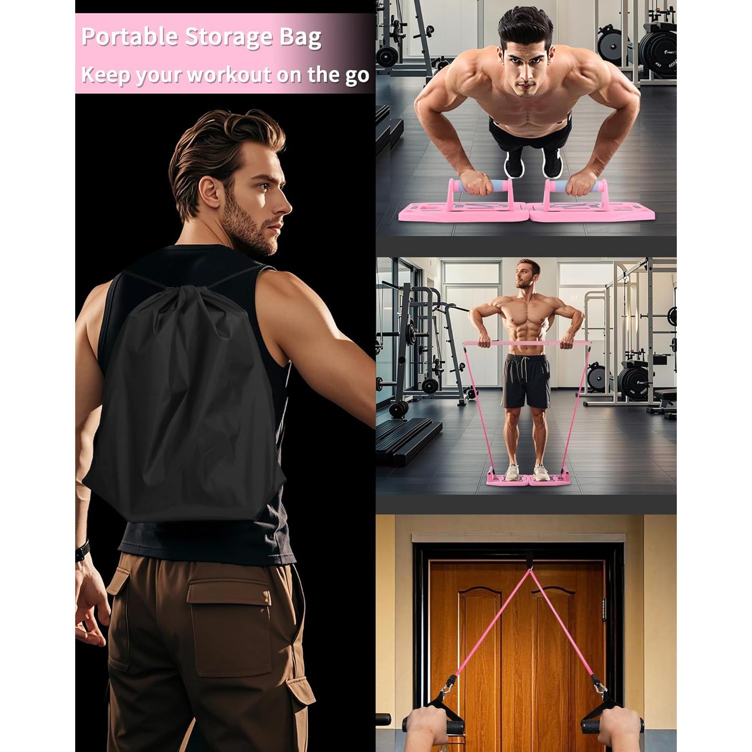 Equipo de Ejercicio LAKXSF - Tabla de Flexiones y Bandas 9 en 1