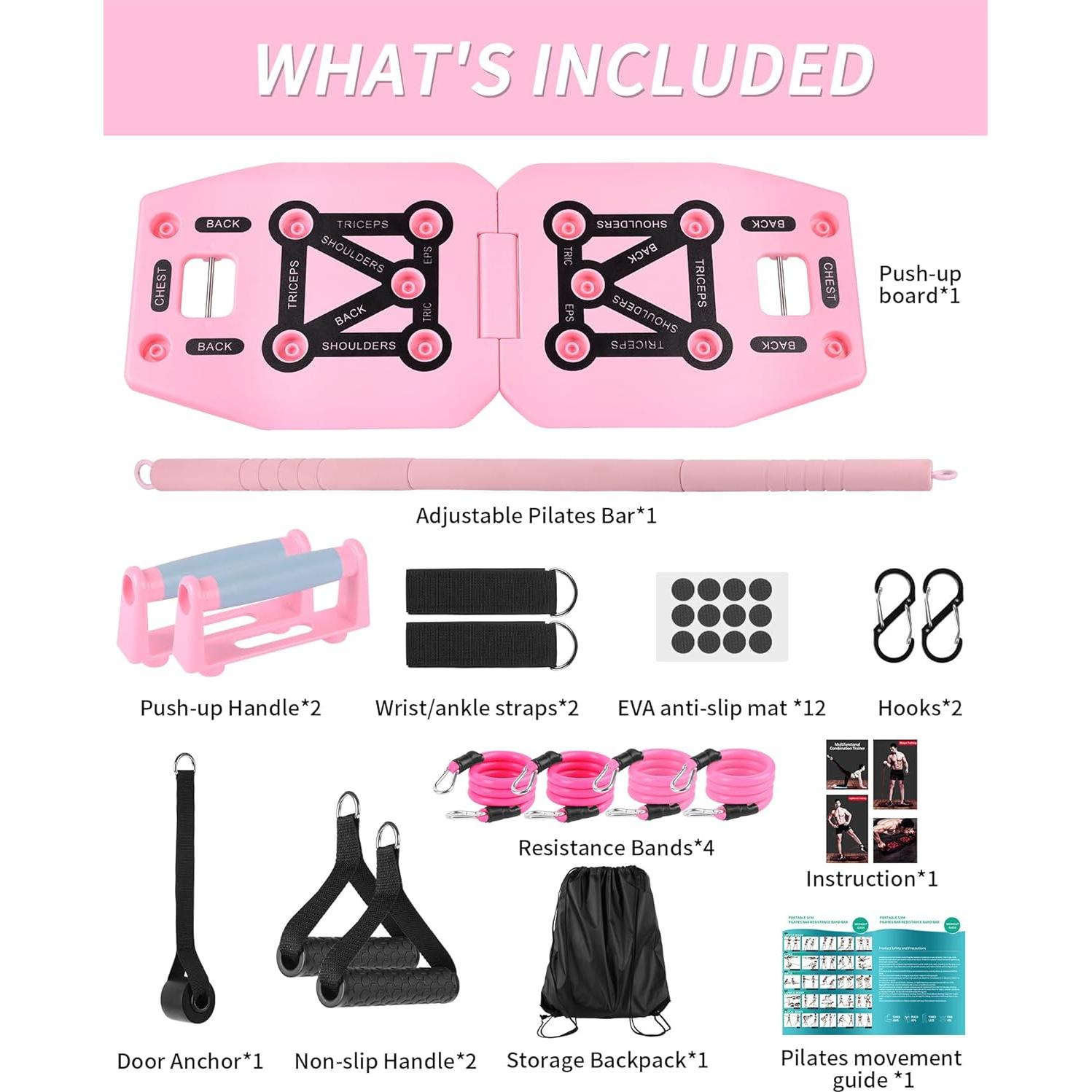 Equipo de Ejercicio LAKXSF - Tabla de Flexiones y Bandas 9 en 1