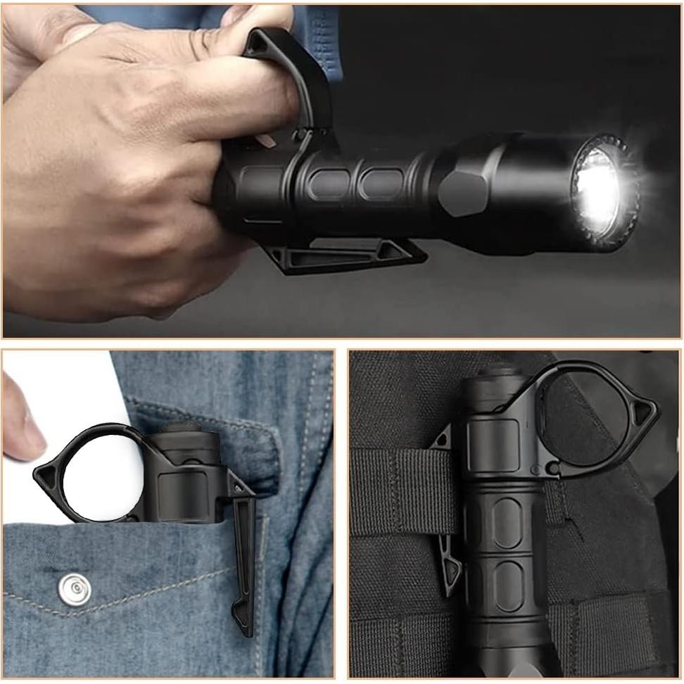 Anillo de Linterna Táctica MiOYOOW Soporte Portátil Negro