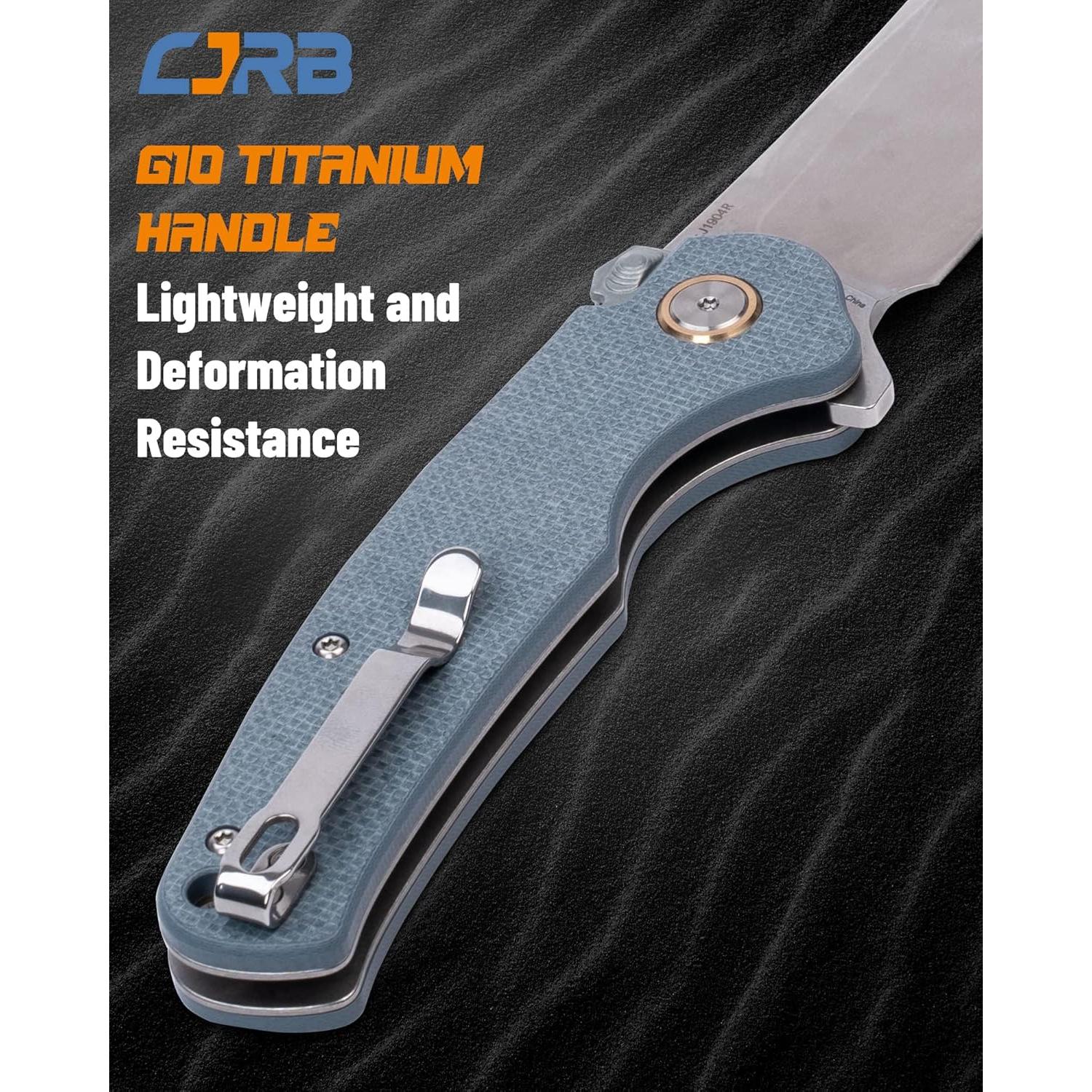 Cuchillo Táctico CJRB Crag Plegable 20.7cm Azul EDC