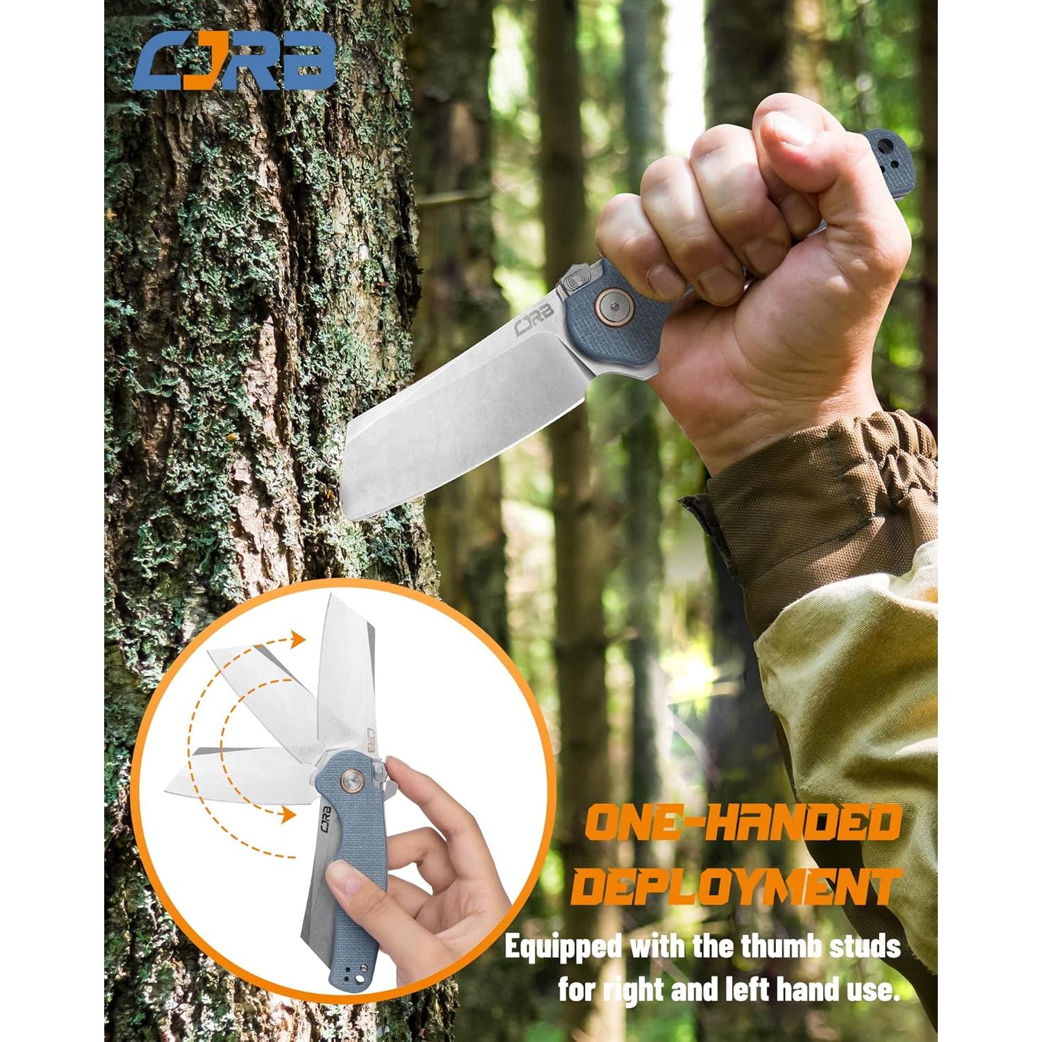 Cuchillo Táctico CJRB Crag Plegable 20.7cm Azul EDC