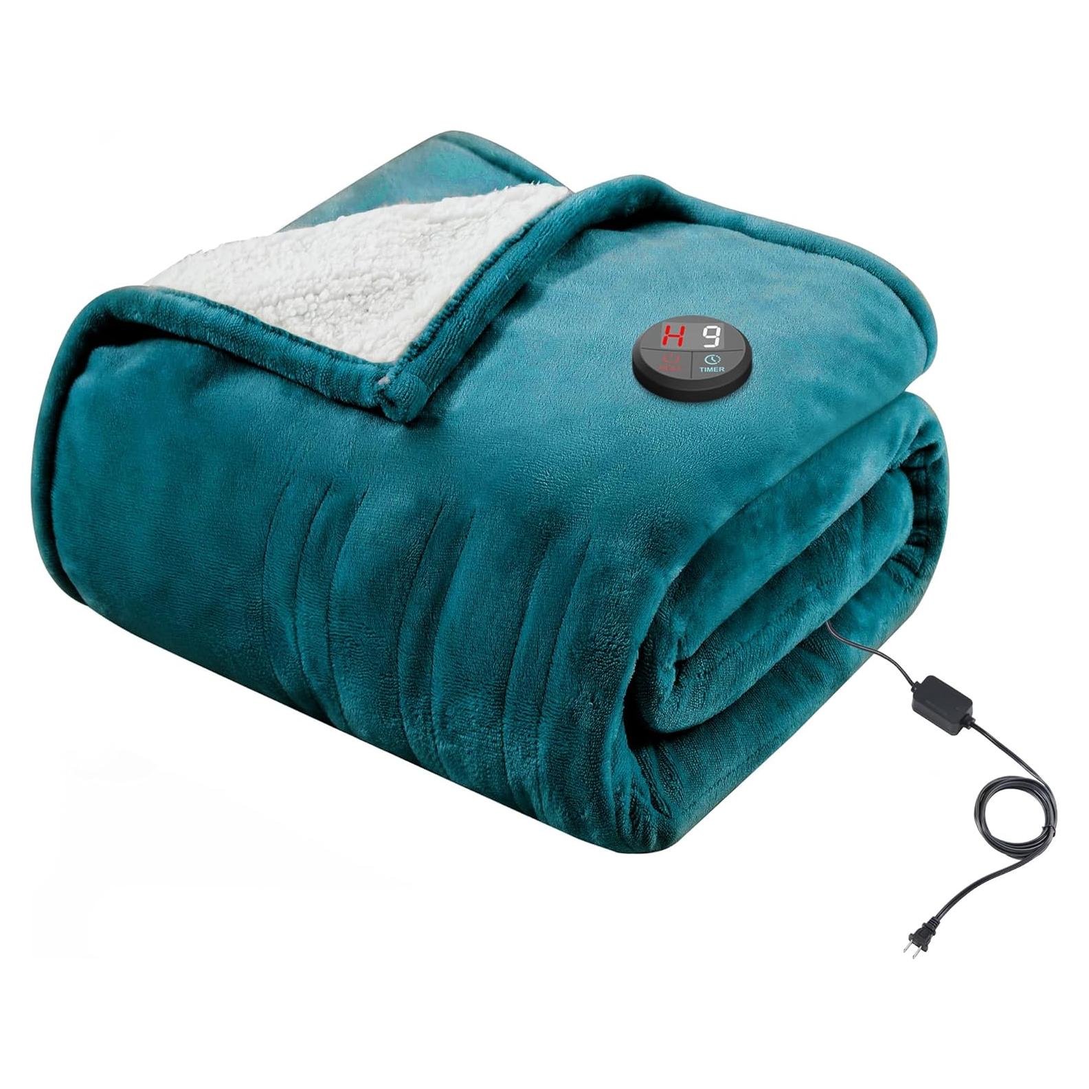 Manta Calentada Eléctrica GOTCOZY 152x127 cm 10 Niveles Azul