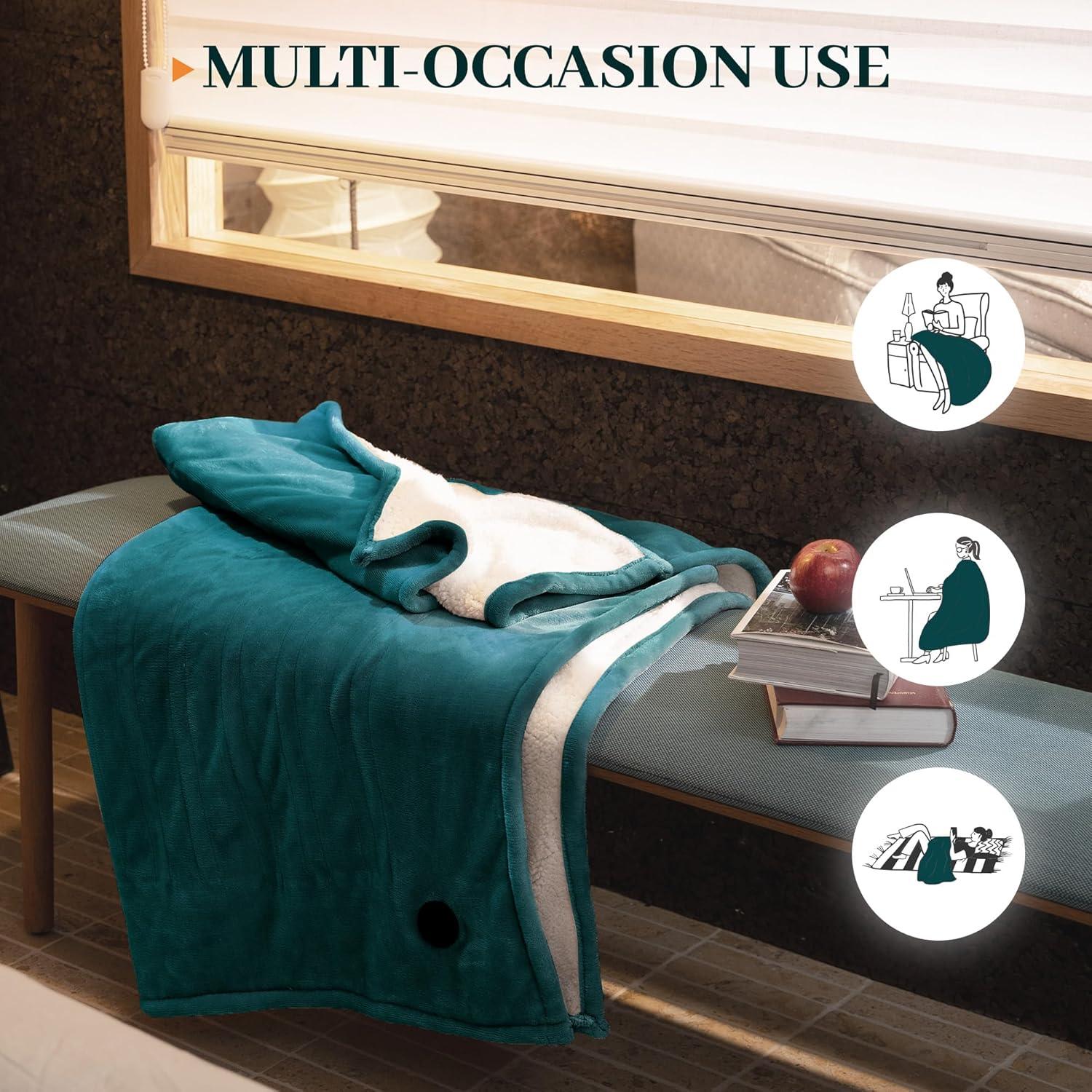 Manta Calentada Eléctrica GOTCOZY 152x127 cm 10 Niveles Azul