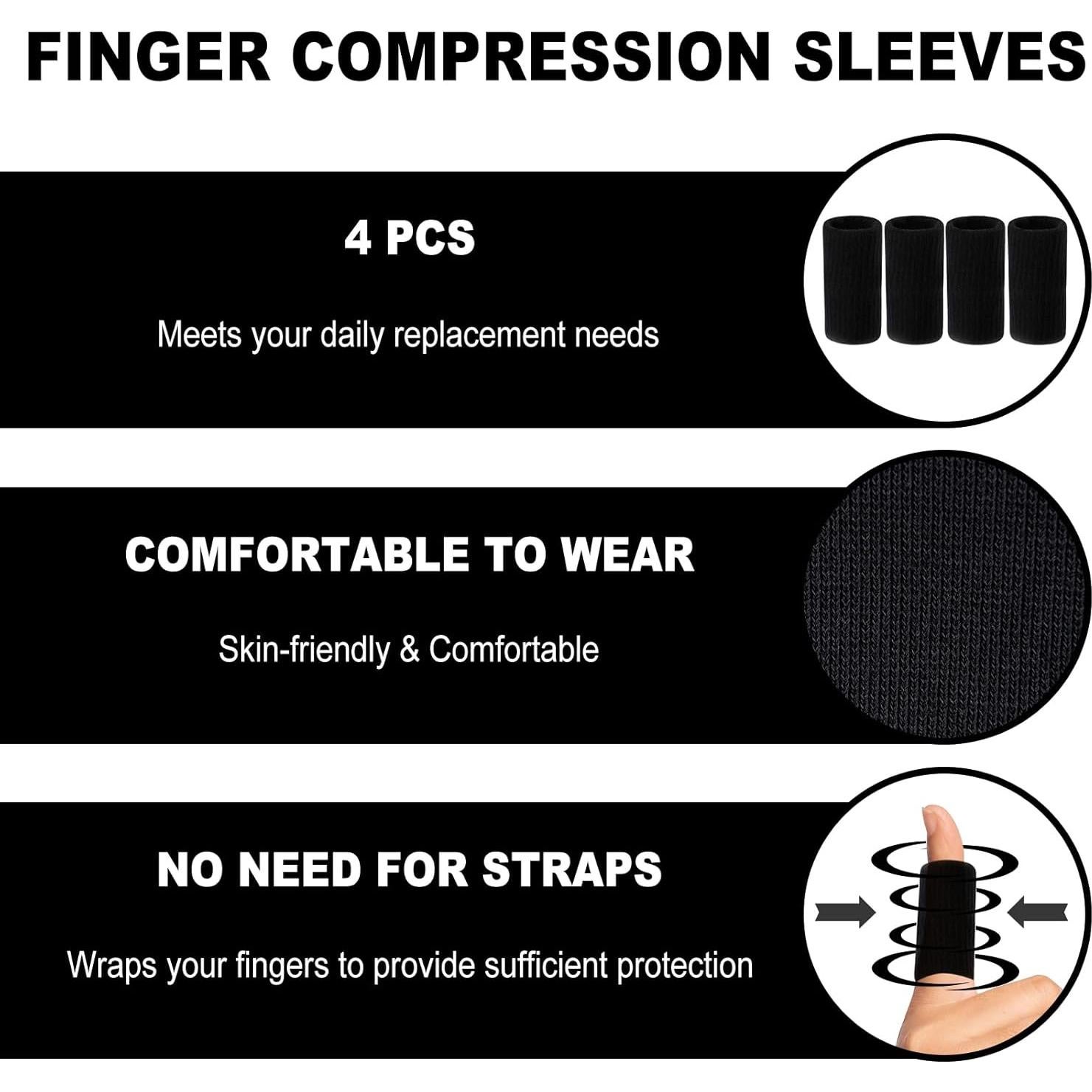 Kit de Férulas y Mangas Transparentes para Dedos RONJEA - 10 Piezas