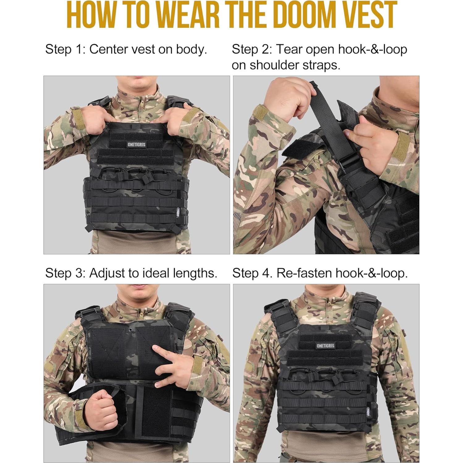 Chaleco Táctico OneTigris Doom Ajustable MOLLE para Hombres