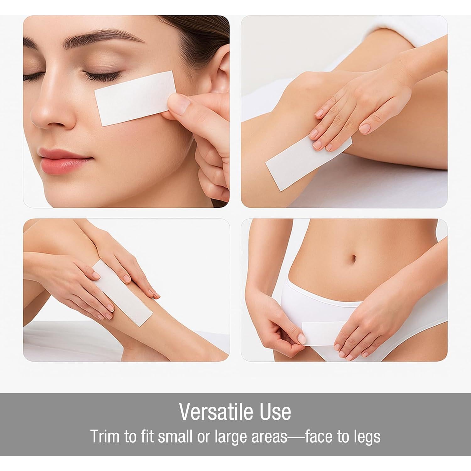 Appearus 250-Count Large 3x9 Non-Woven Waxing Strips – 90 gsm Tear-Resistant, Lint-Free Epilating Strips for Face & Body – Compatible with All Soft Waxes – Professional Spa-Grade Hair Removal