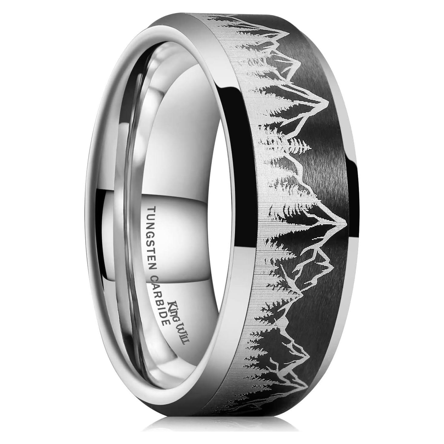 Anillo de Boda King Will 6mm Carburo Tungsteno Bosque