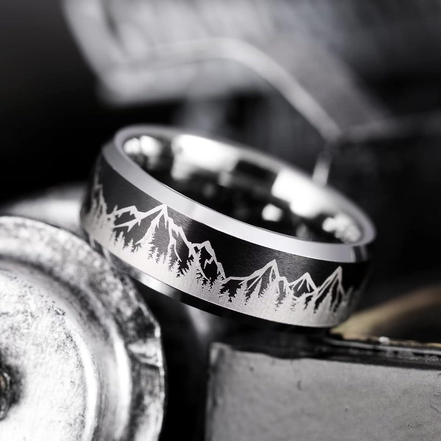 Anillo de Boda King Will 6mm Carburo Tungsteno Bosque