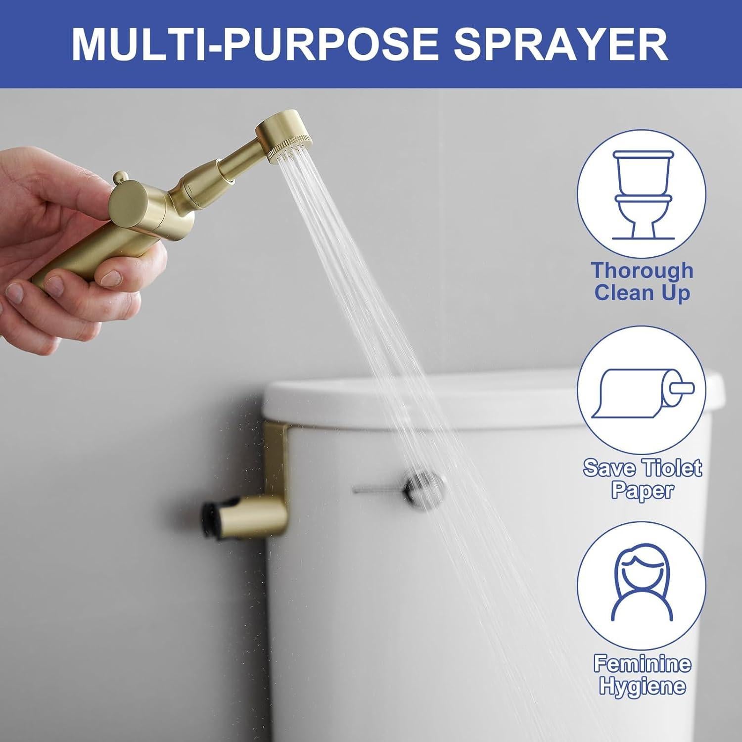 Rociador de Bidet Greenspring Oro Cepillado Ajustable 1.17 kg