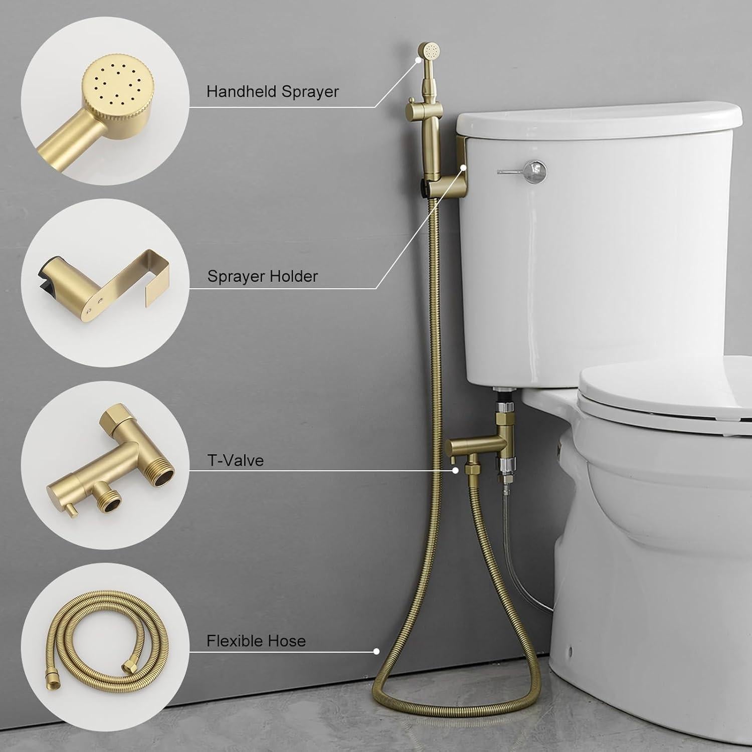 Rociador de Bidet Greenspring Oro Cepillado Ajustable 1.17 kg